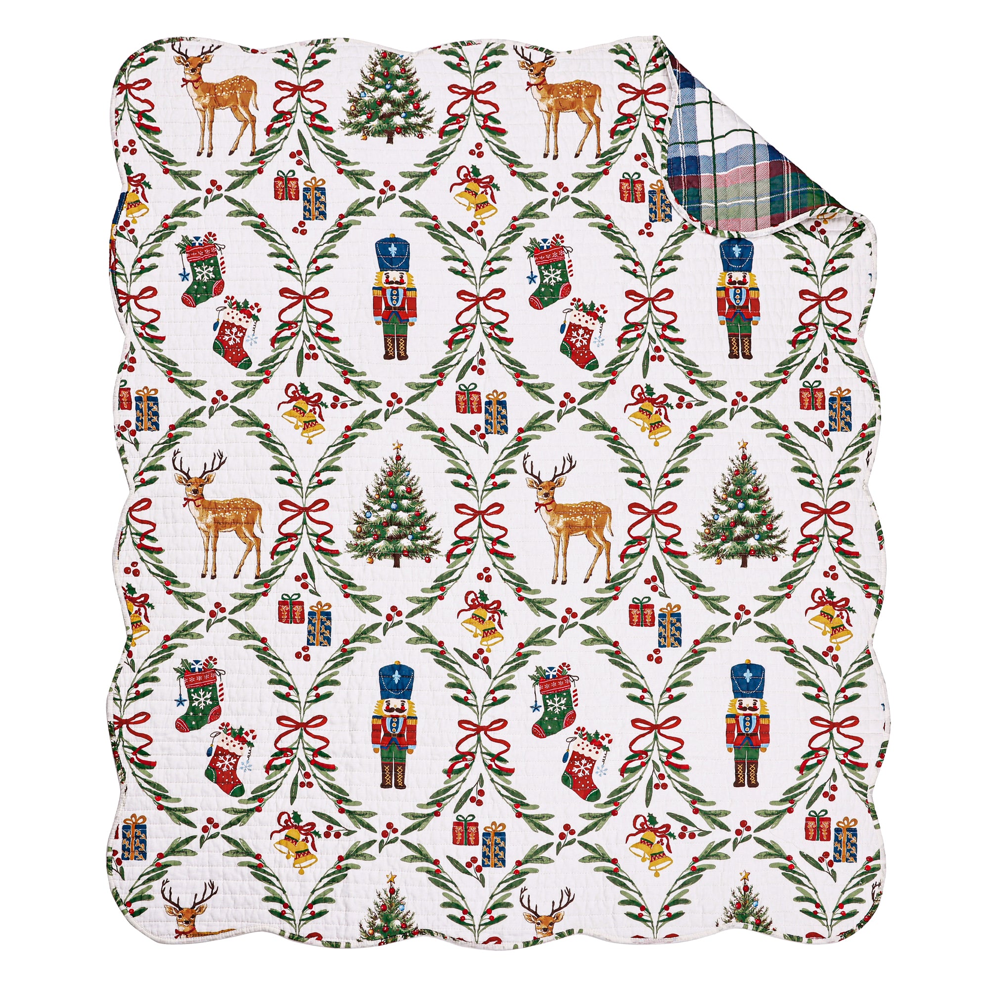 Festive Nutcrackers Quilted Throw