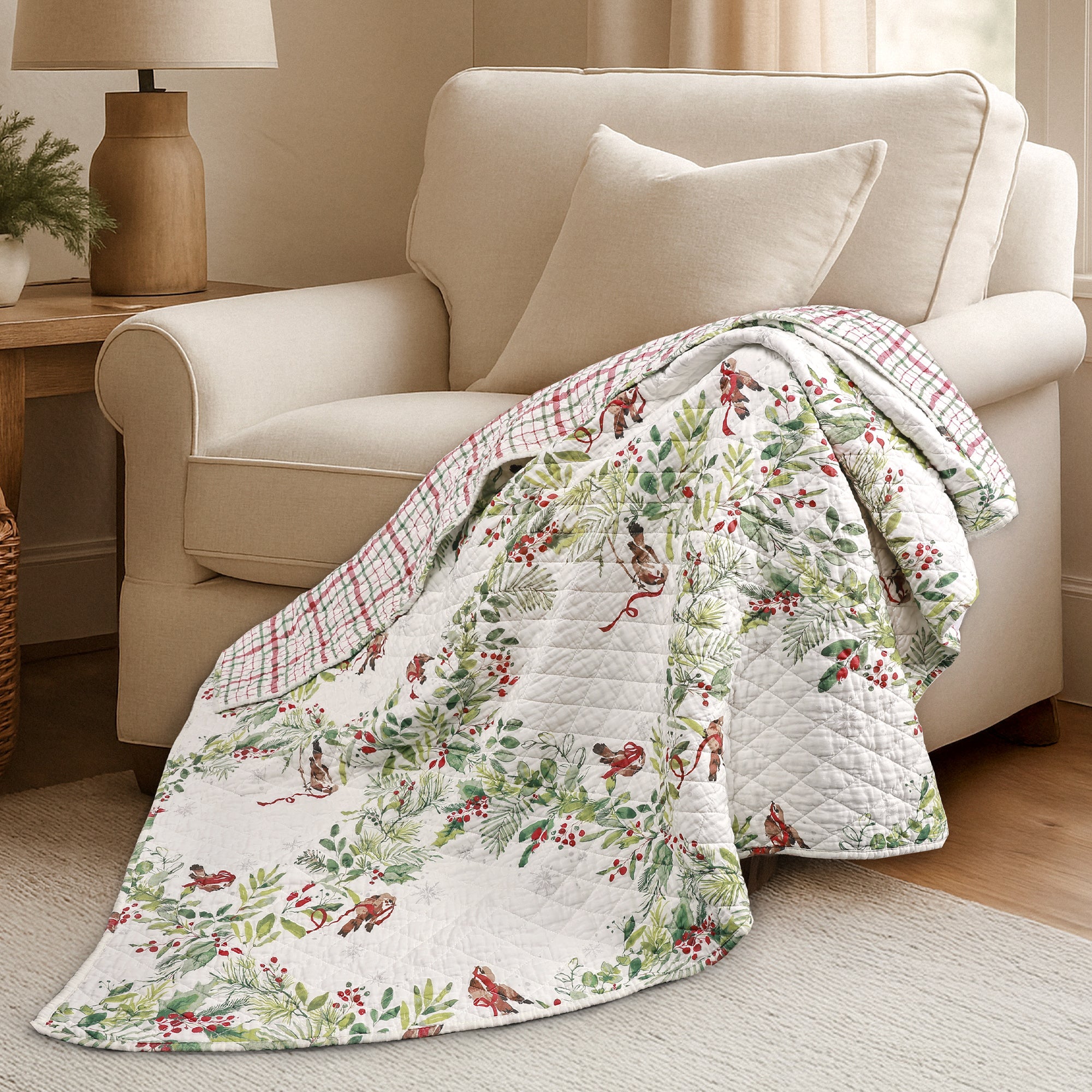 Tinsel Tidings Quilted Throw