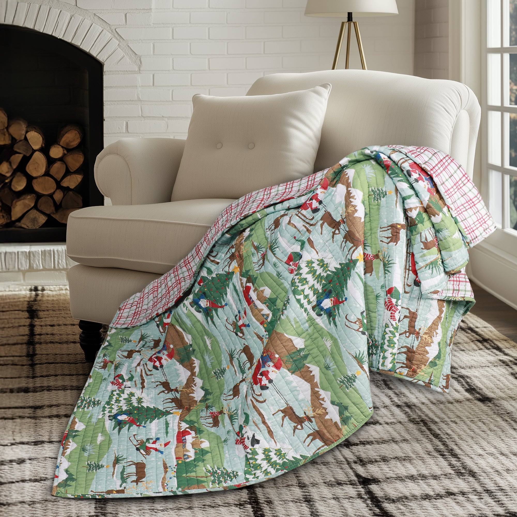 Merry Mountains Quilted Throw