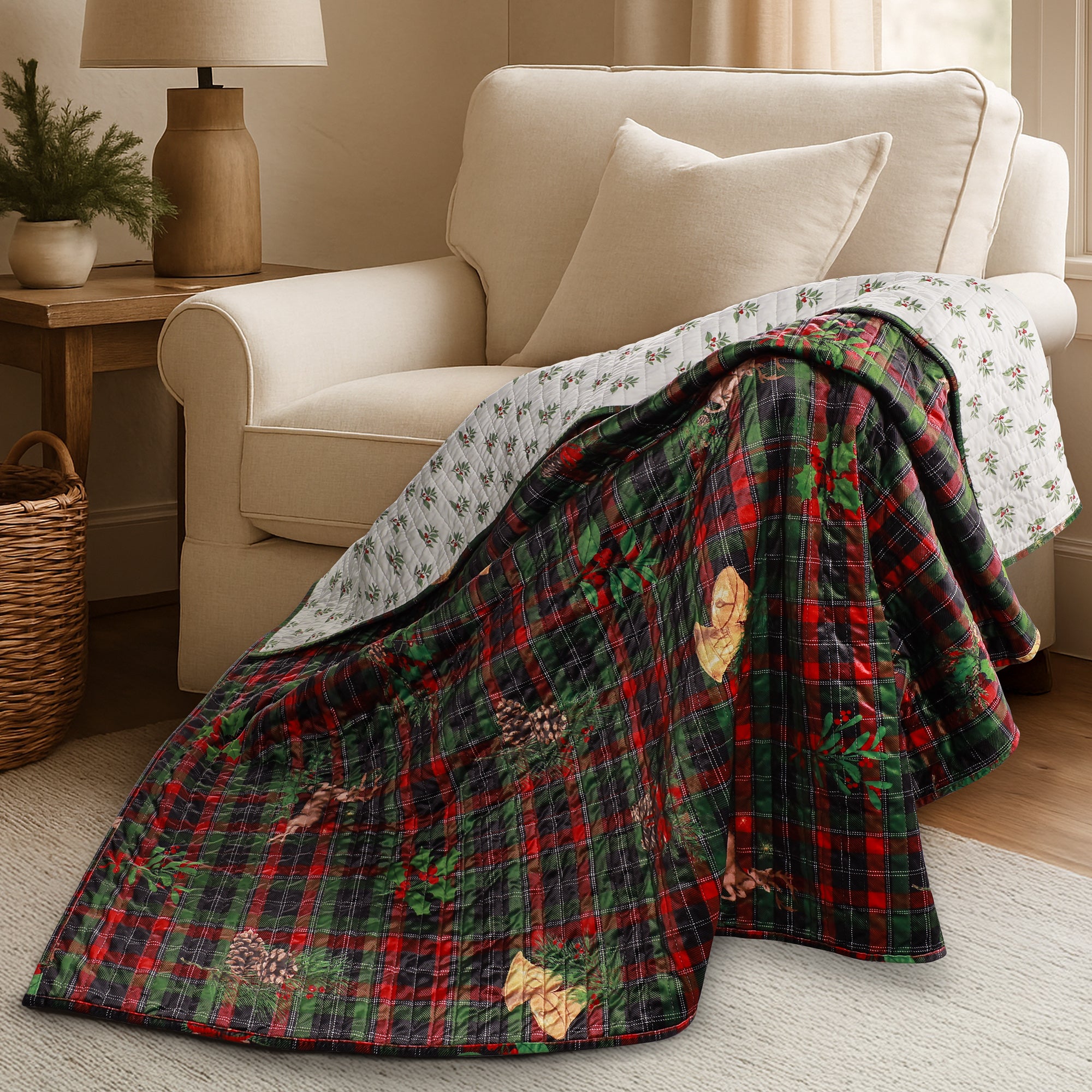 Merry Tartan Quilted Throw