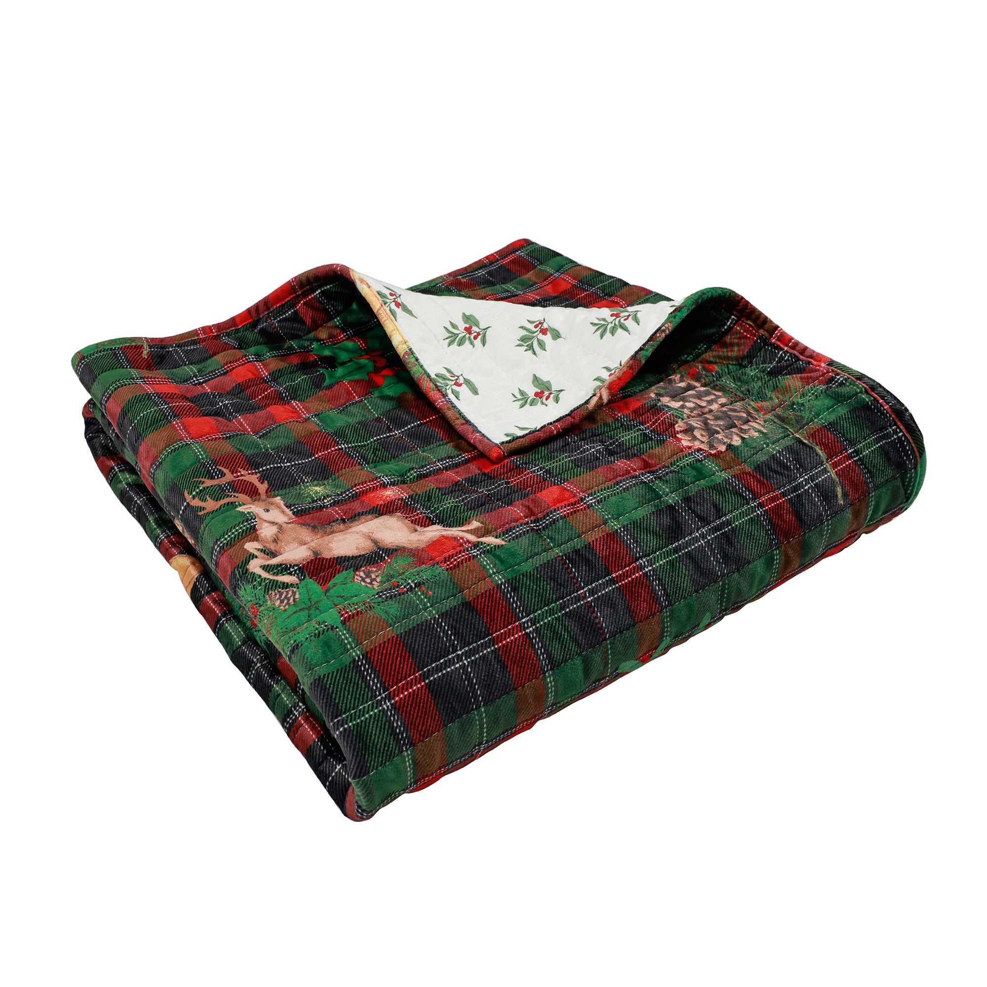 Merry Tartan Quilted Throw