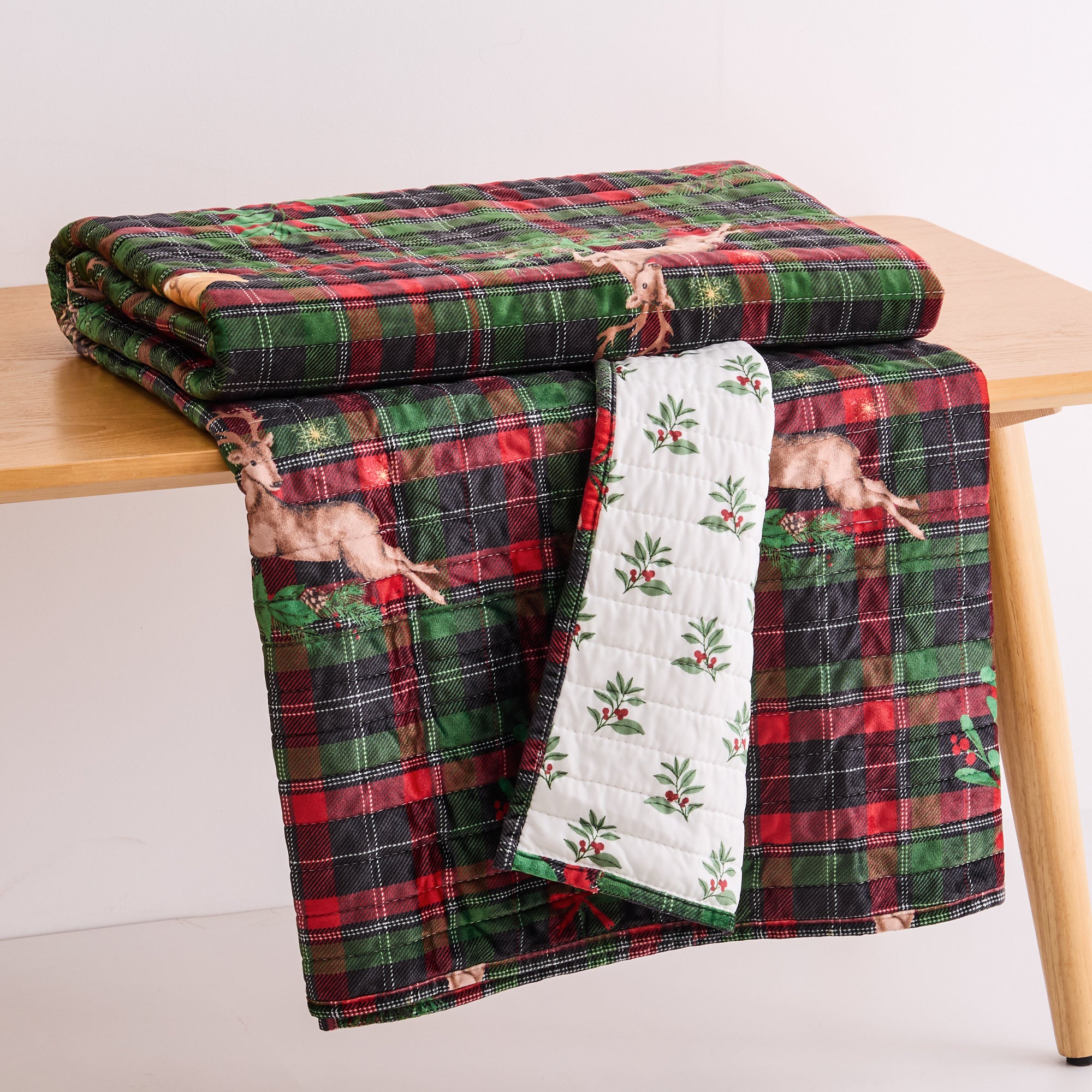 Merry Tartan Quilted Throw