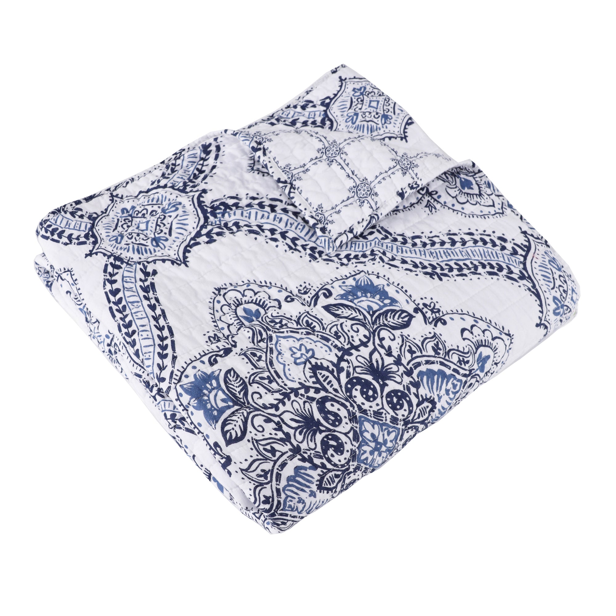 Lentana Navy Quilted Throw