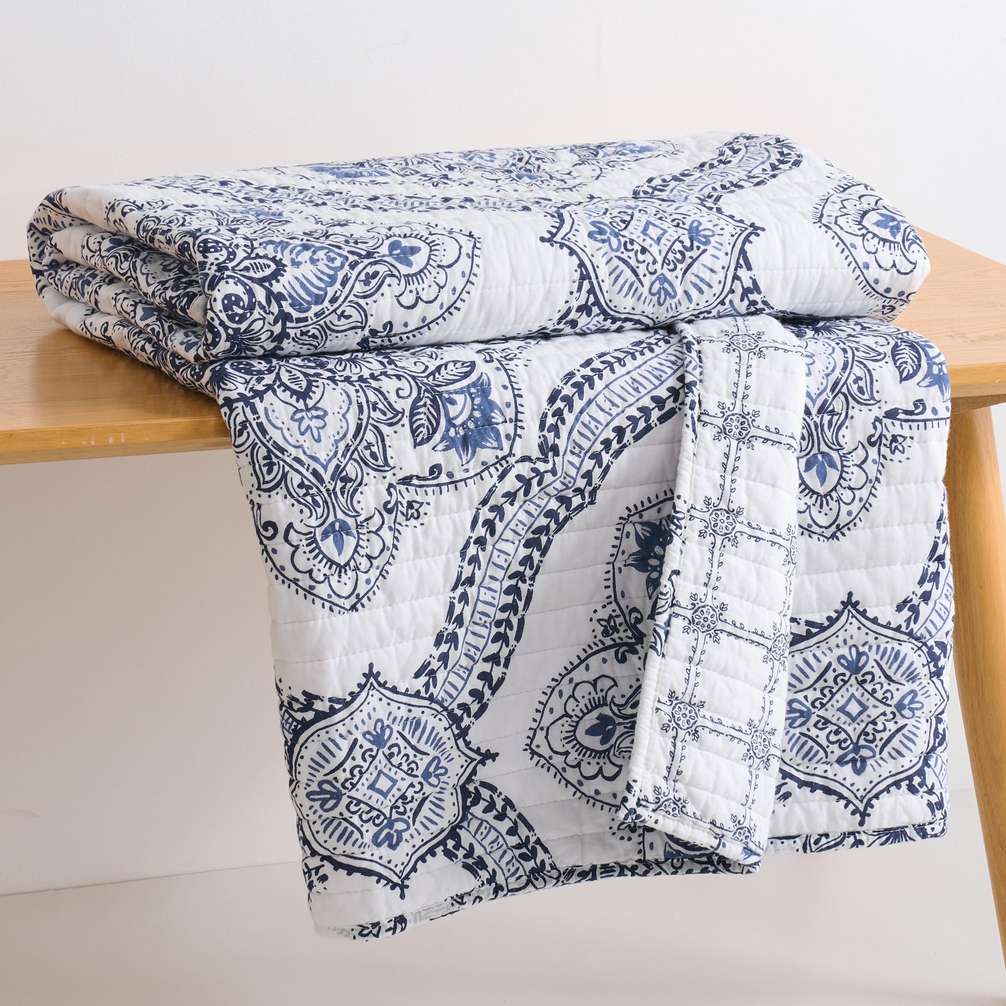 Lentana Navy Quilted Throw