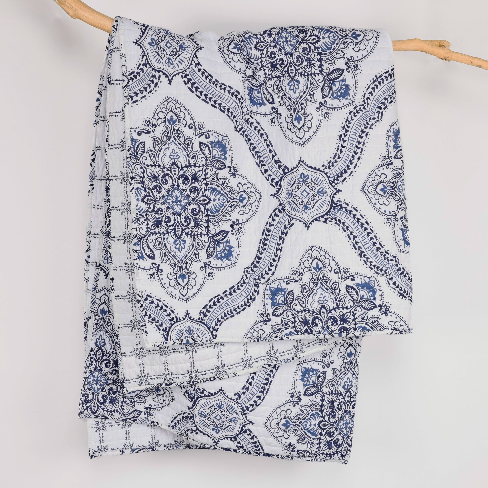 Lentana Navy Quilted Throw