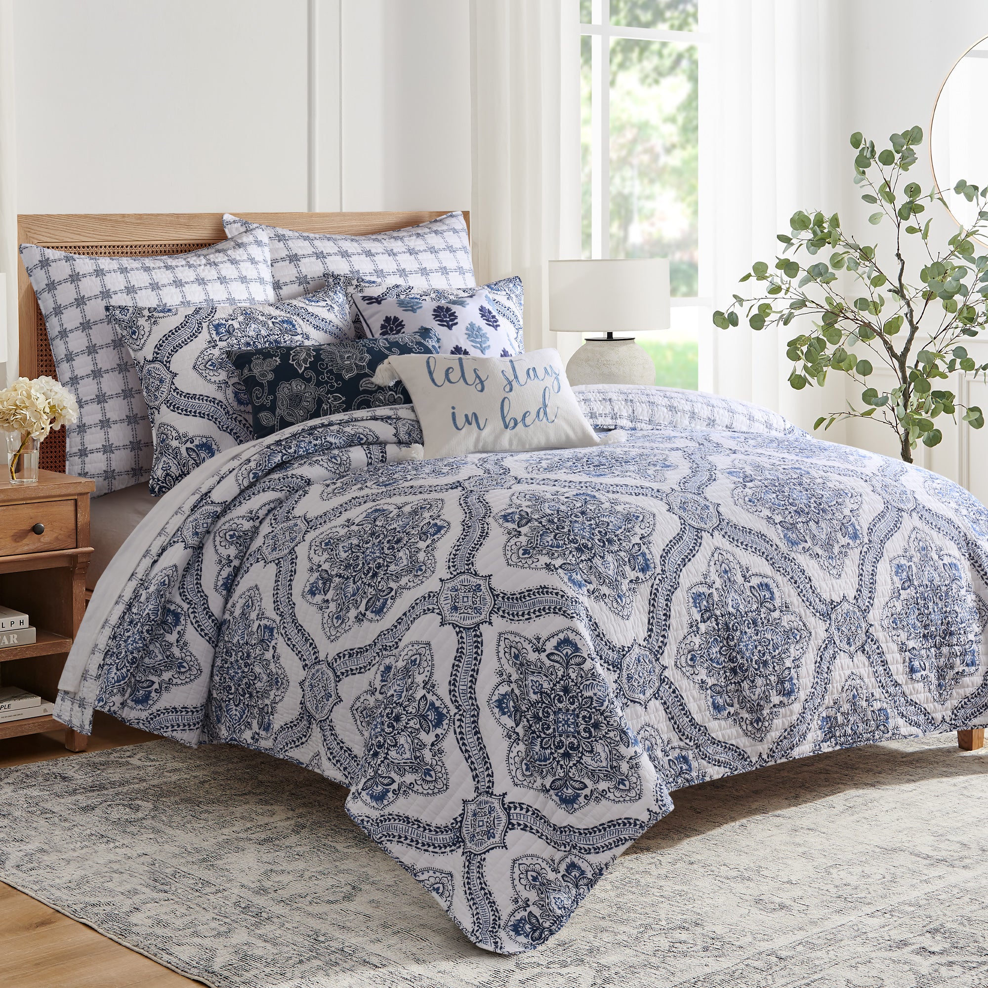 Lentana Navy Euro Sham Set of 2