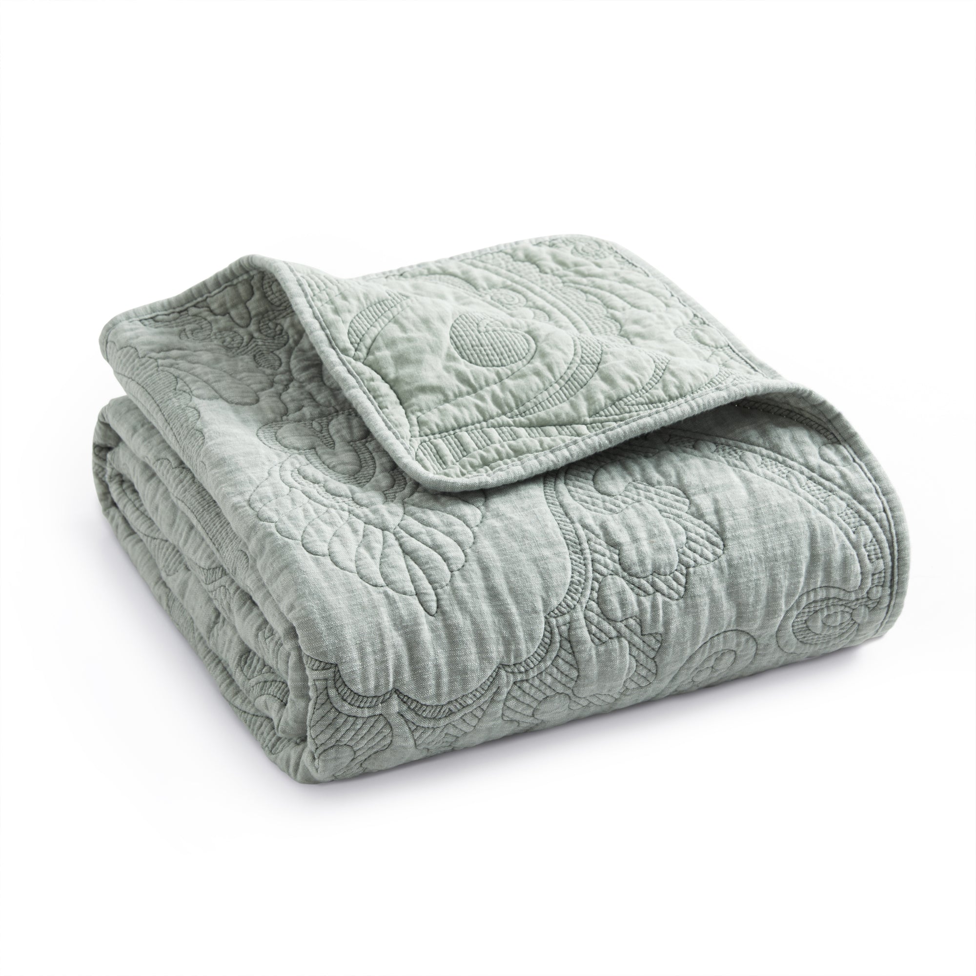 Helena Sage Quilted Throw