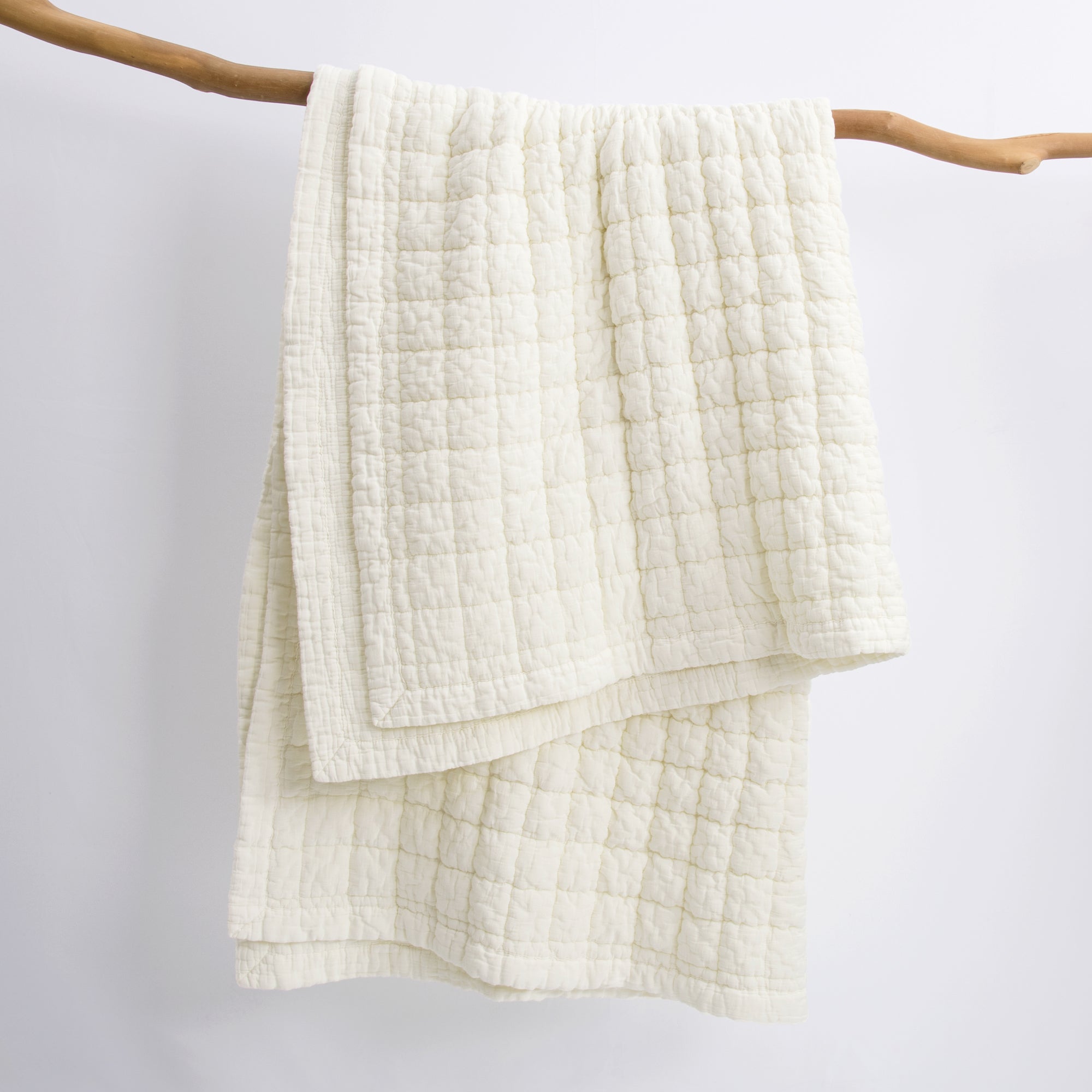 Whisper Cream Quilted Throw
