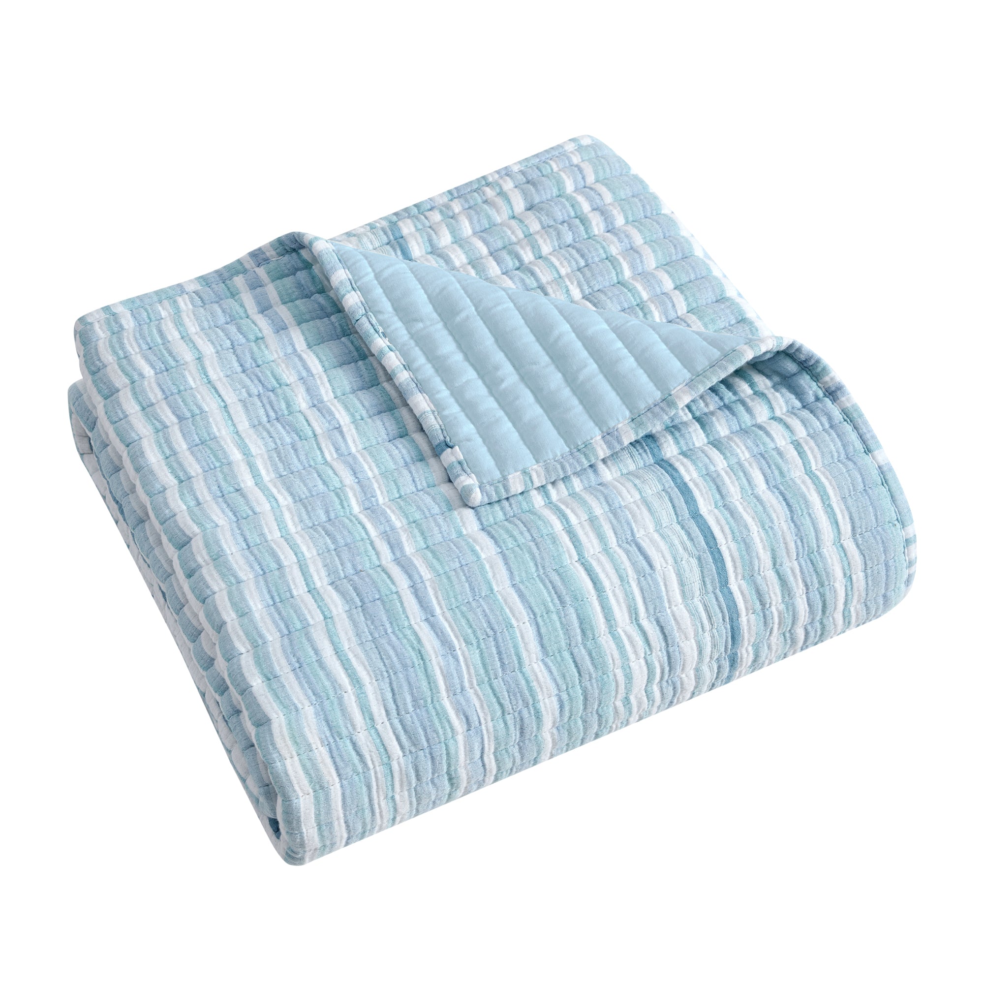 Boracay Stripe Muslin Quilted Throw