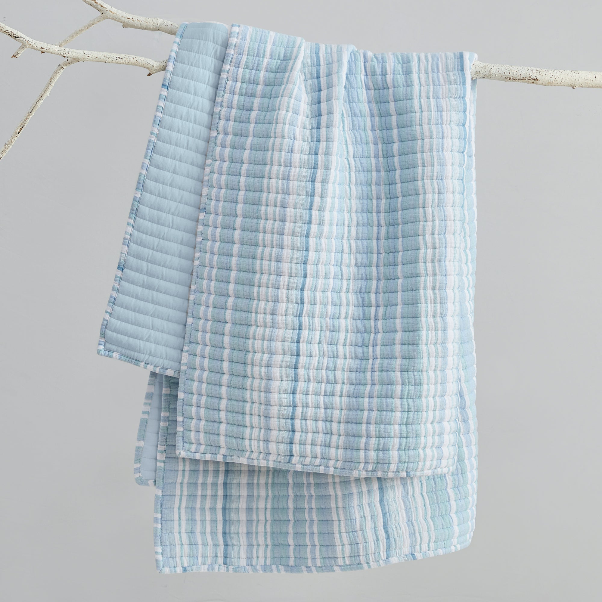 Boracay Stripe Muslin Quilted Throw
