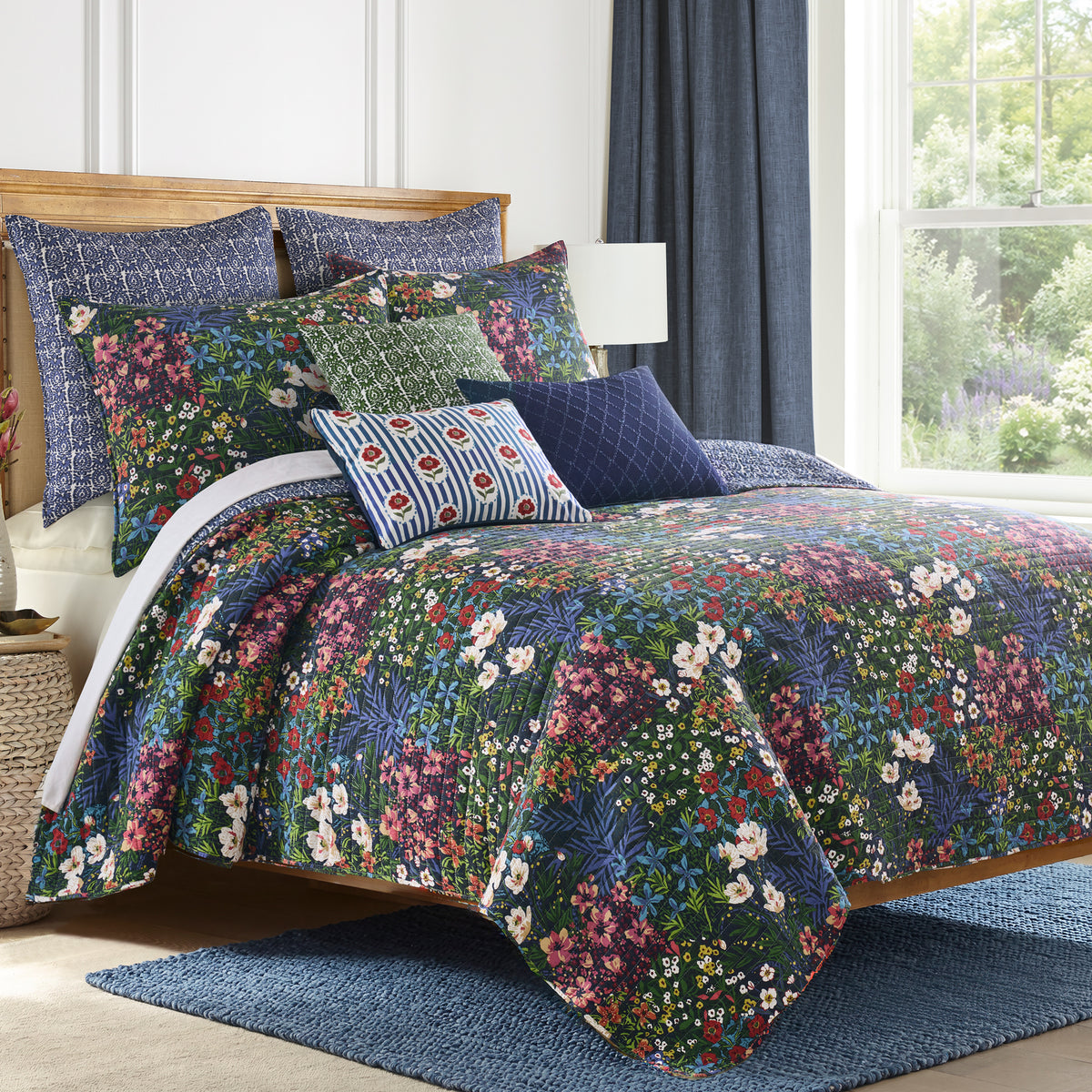 Heritage Bloom Printed Cotton Canvas Pillow
