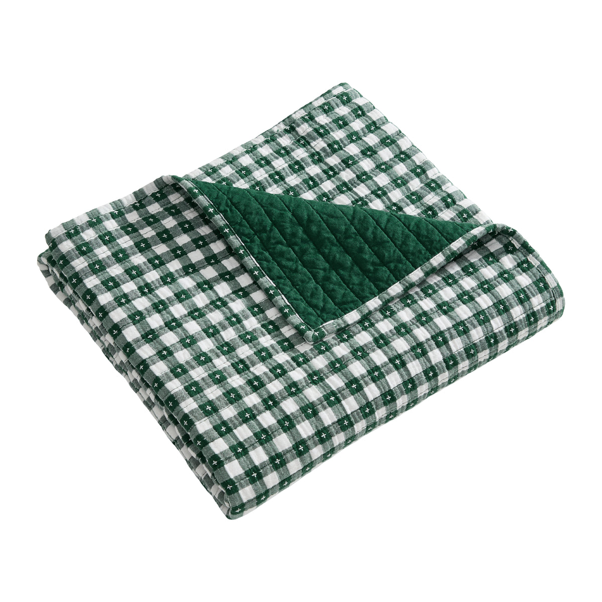Camden Gingham Stitch Quilted Throw