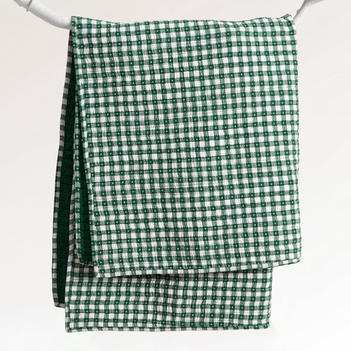 Camden Gingham Stitch Quilted Throw