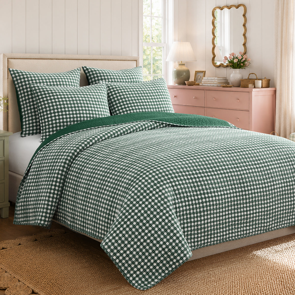 Camden Gingham Stitch Euro Sham Set of 2 - Unquilted