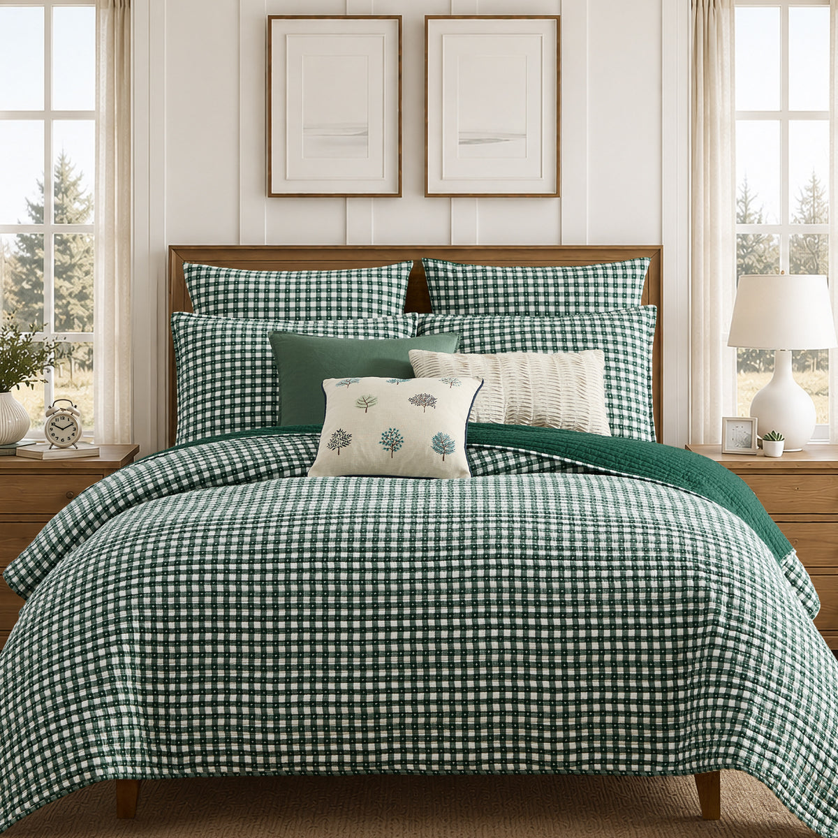 Camden Gingham Stitch Euro Sham Set of 2 - Unquilted