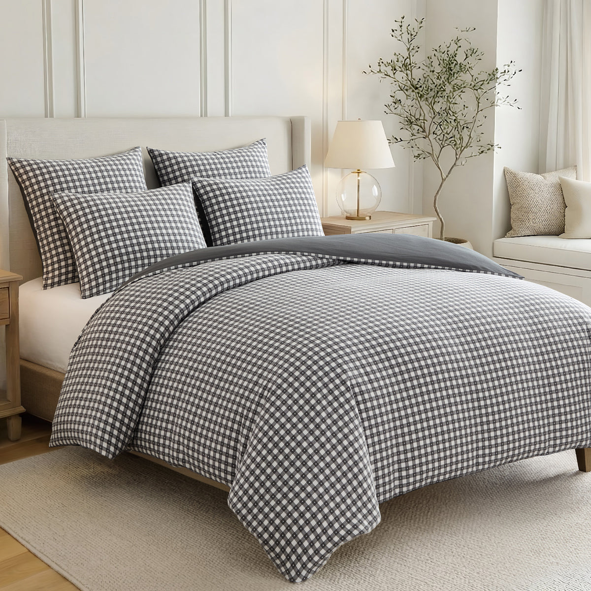 Camden Gingham Stitch Comforter Set