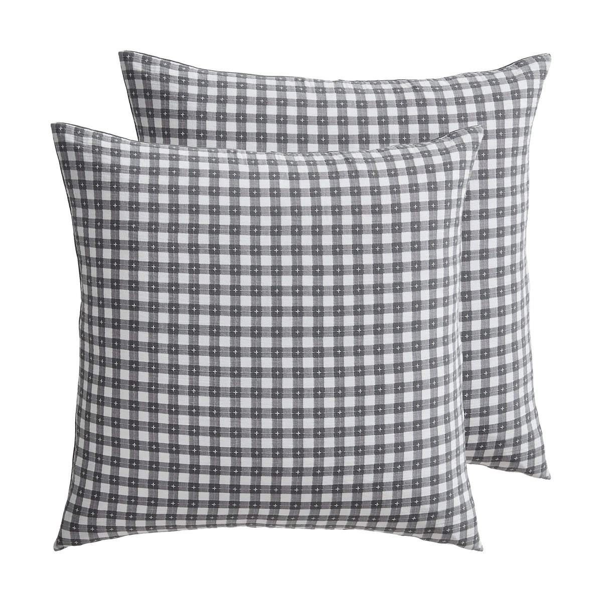 Camden Gingham Stitch Euro Sham Set of 2 - Unquilted