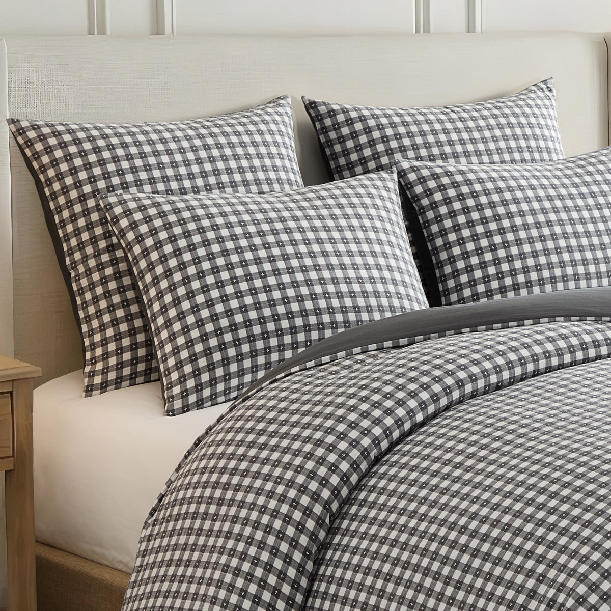 Camden Gingham Stitch Euro Sham Set of 2 - Unquilted