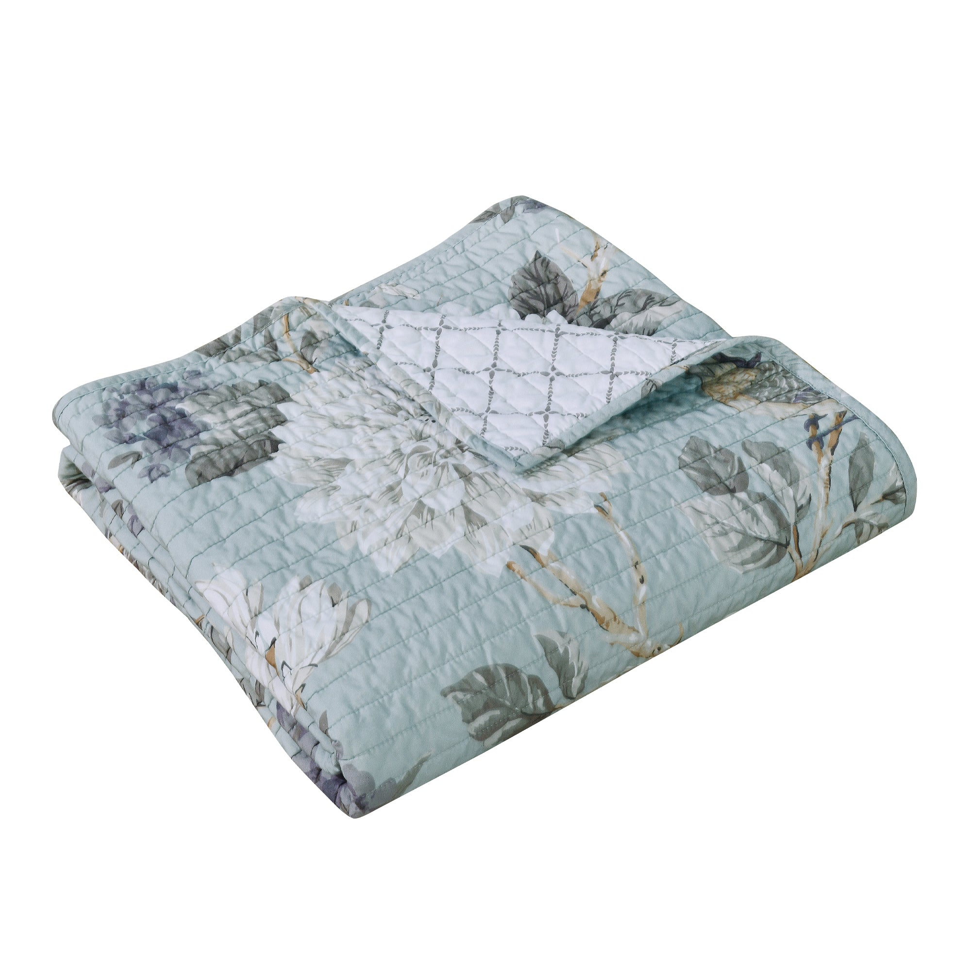 Belvedere Blue Quilted Throw