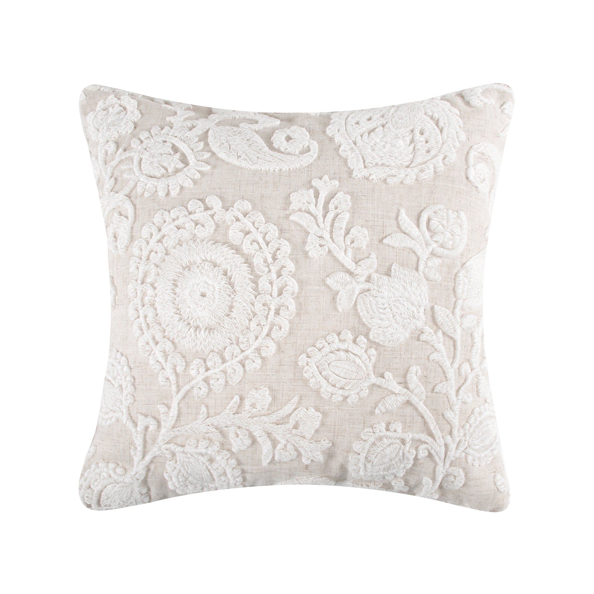 Belvedere Embroidered Floral Pillow 18x18
