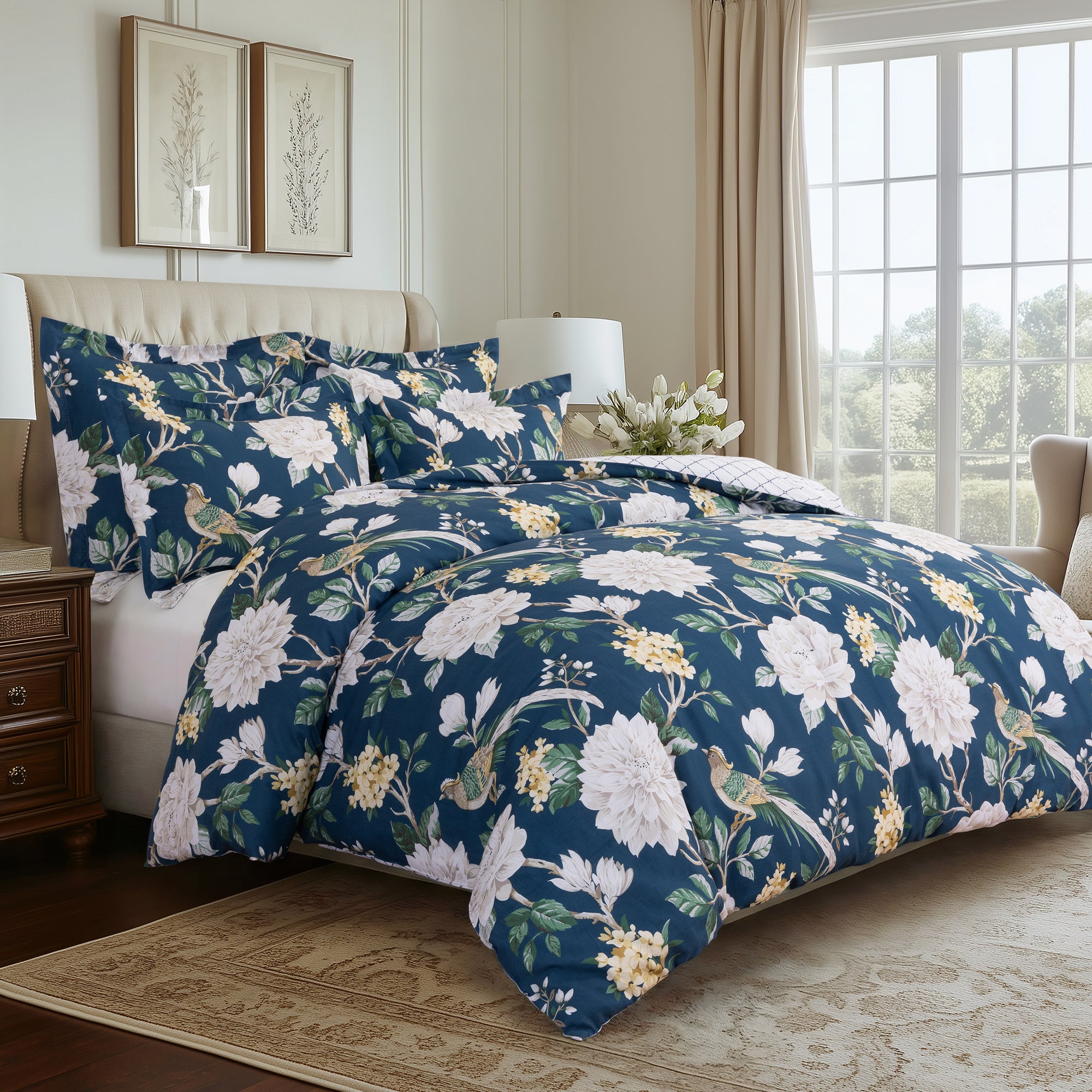 Belvedere Navy Euro Sham Set of 2