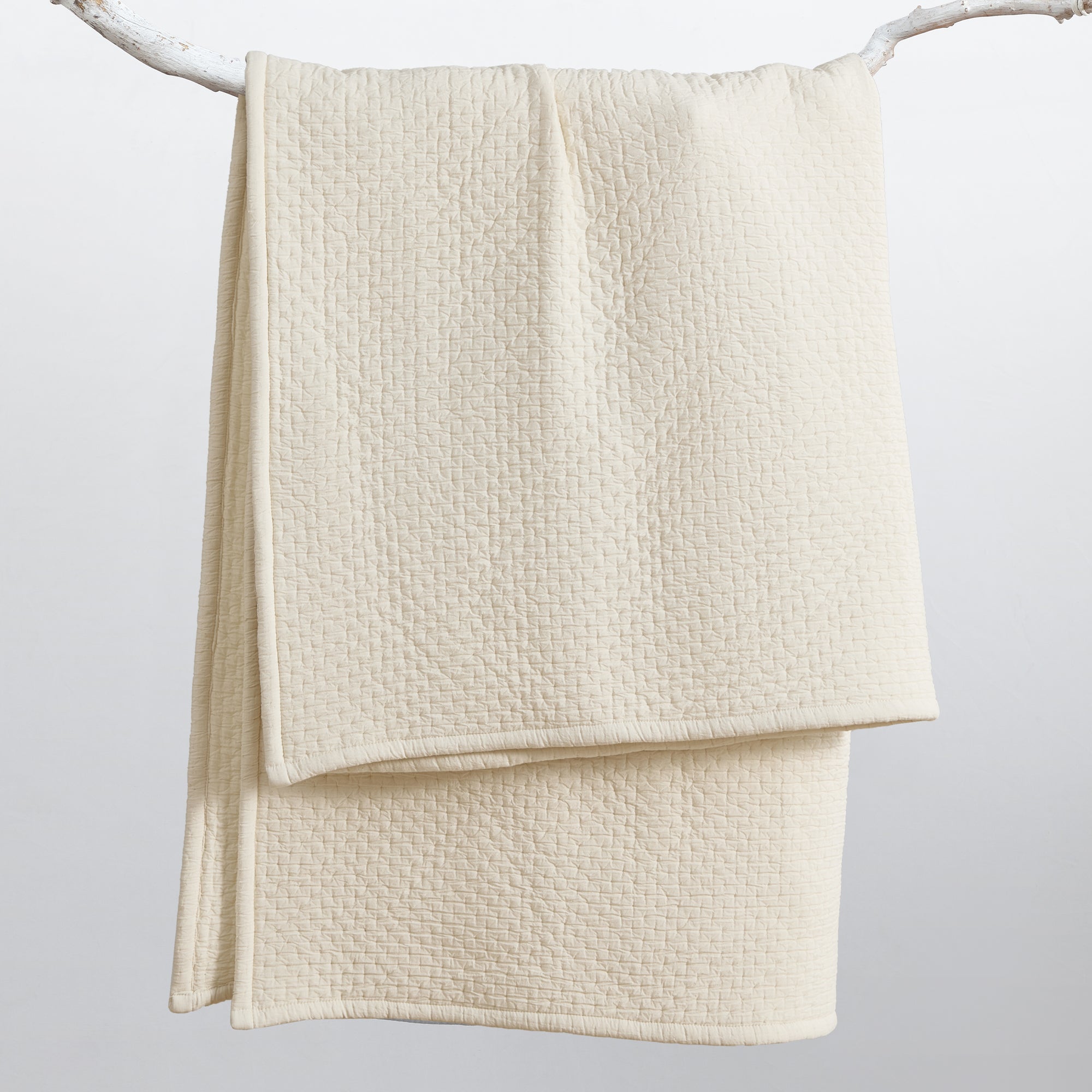 Grace Cream Quilted Throw