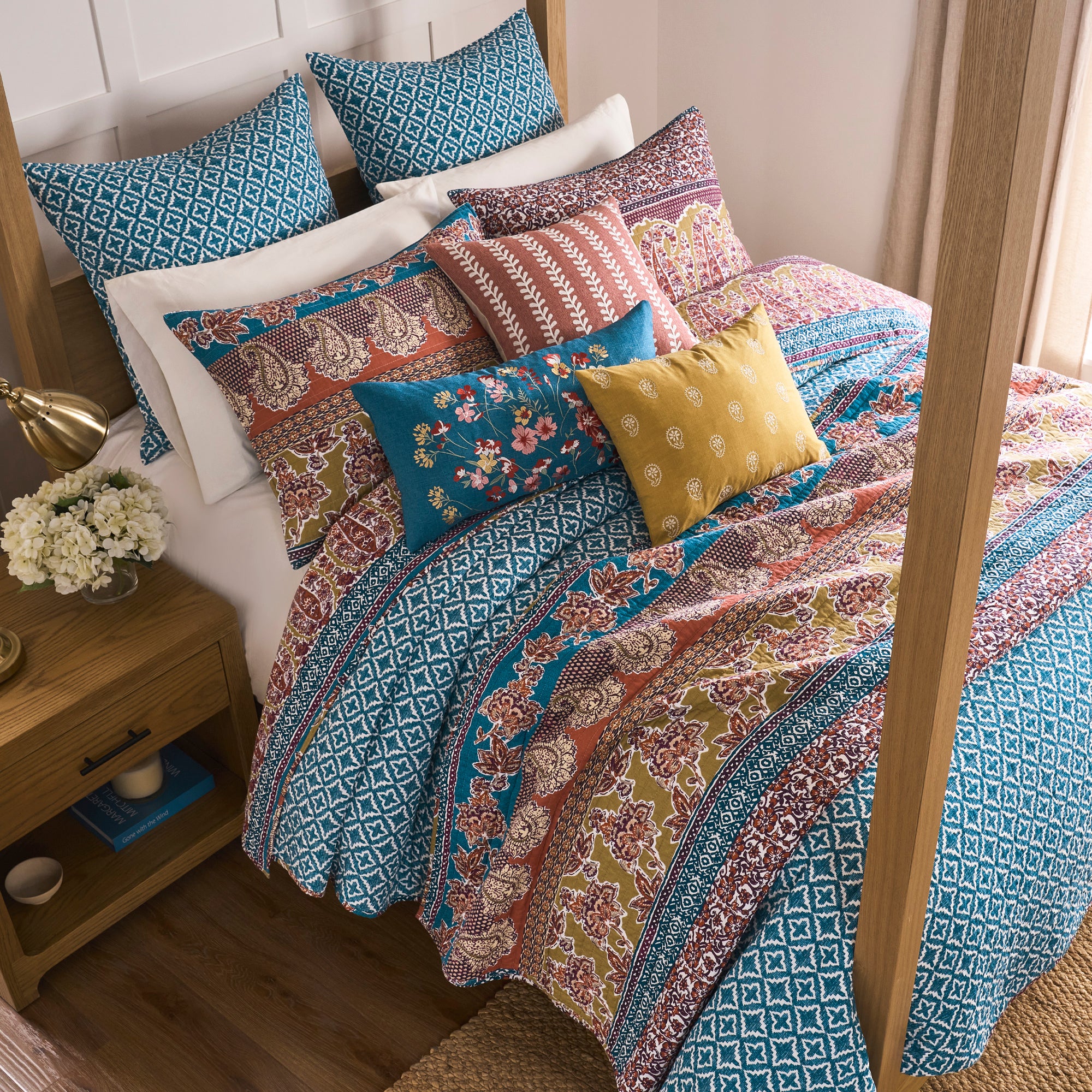 Kirana Embroidered Paisley Pillow