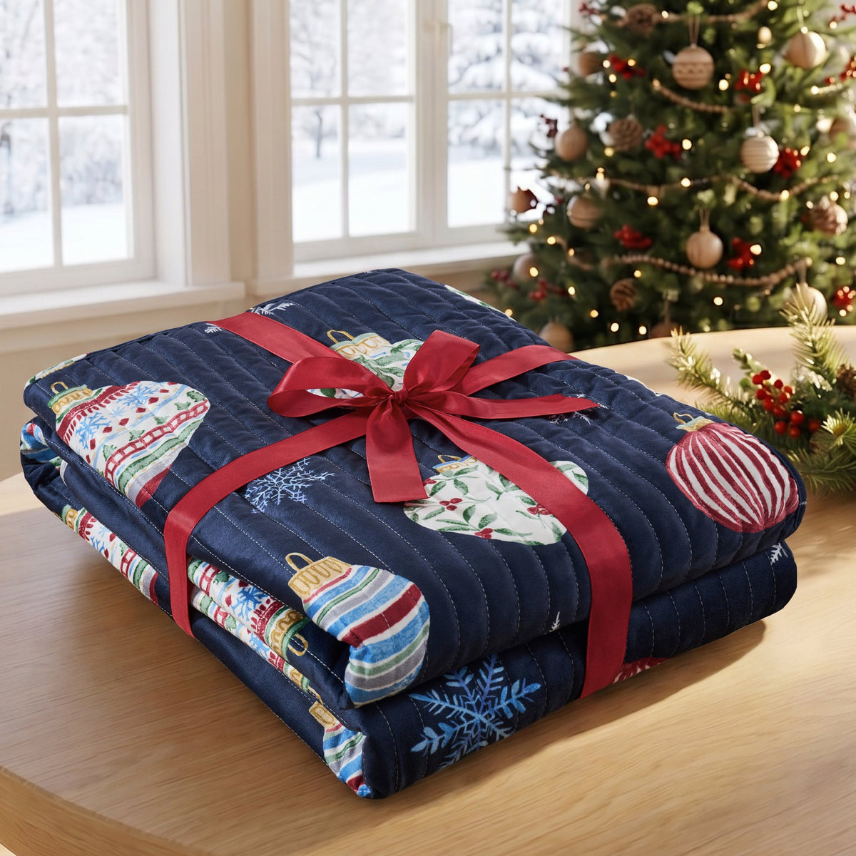 Bauble Christmas Quilt Set