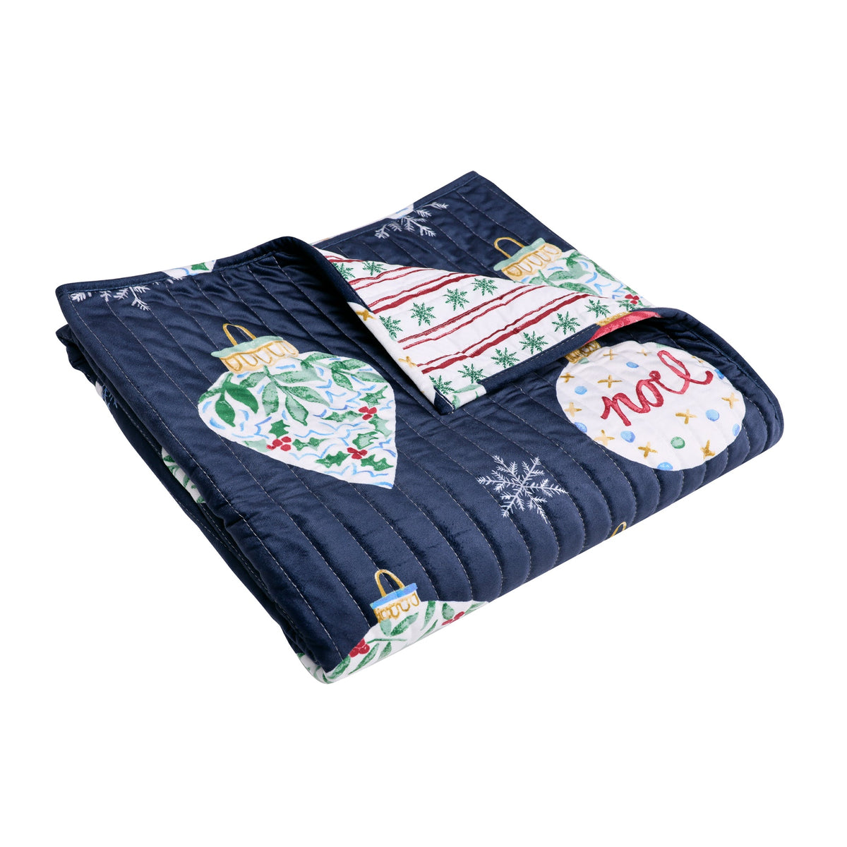 Bauble Christmas Quilted Throw