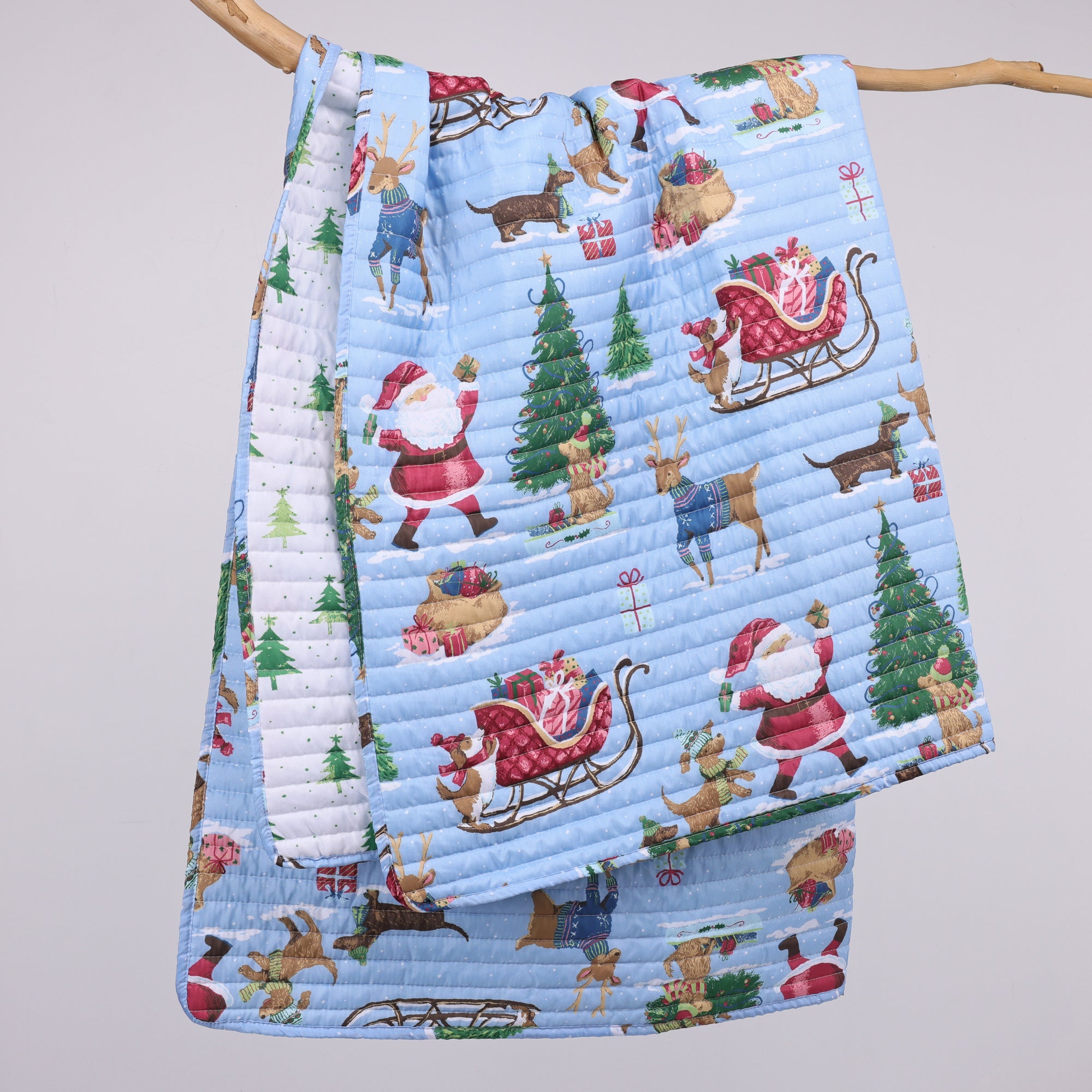 Santa's Gift Quilted Throw