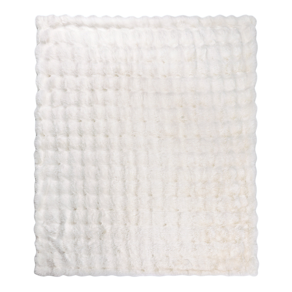 Bubble Faux Fur Cream Throw Blanket