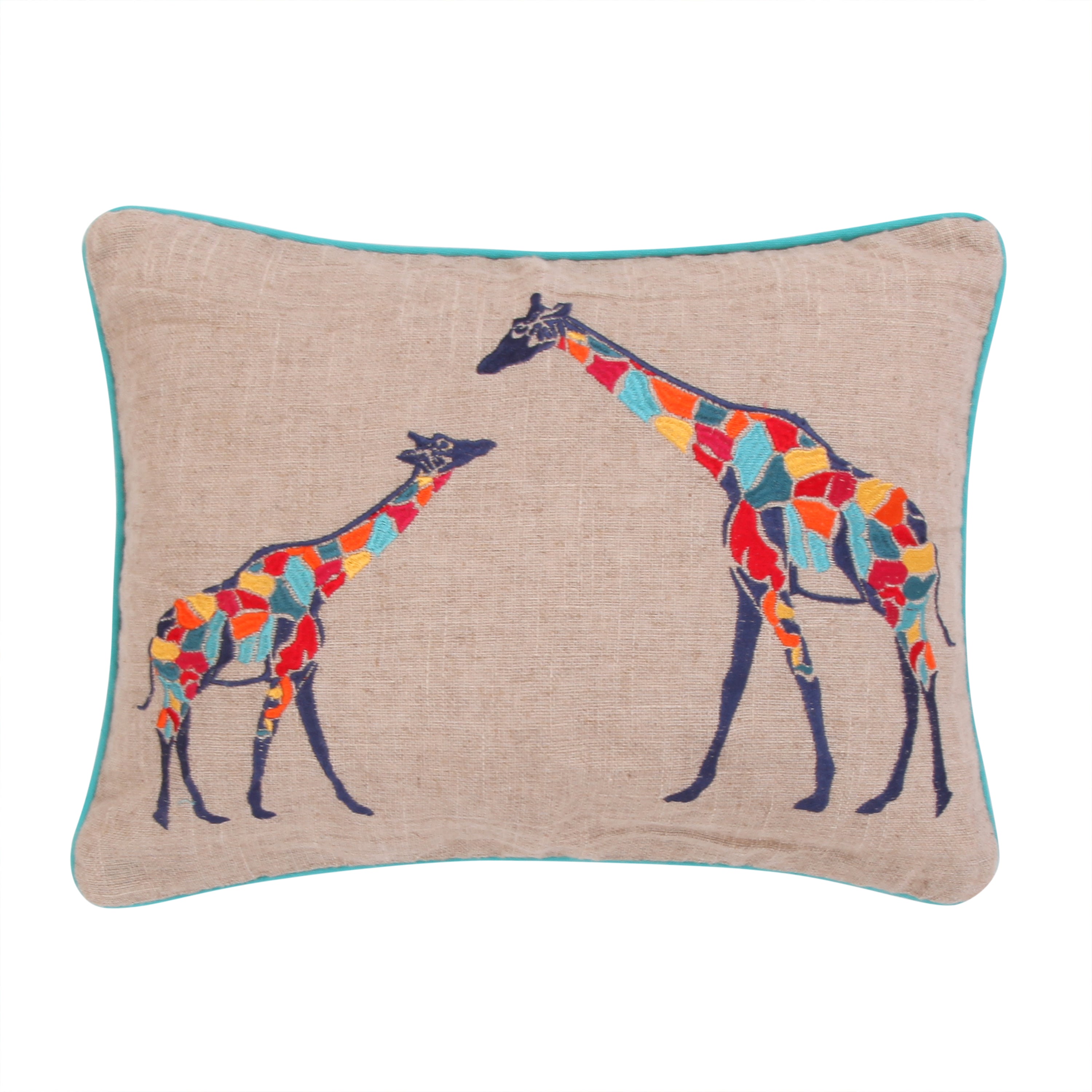 Levtex Home Mackenzie Giraffes Burlap Pillow Decorative Pillows