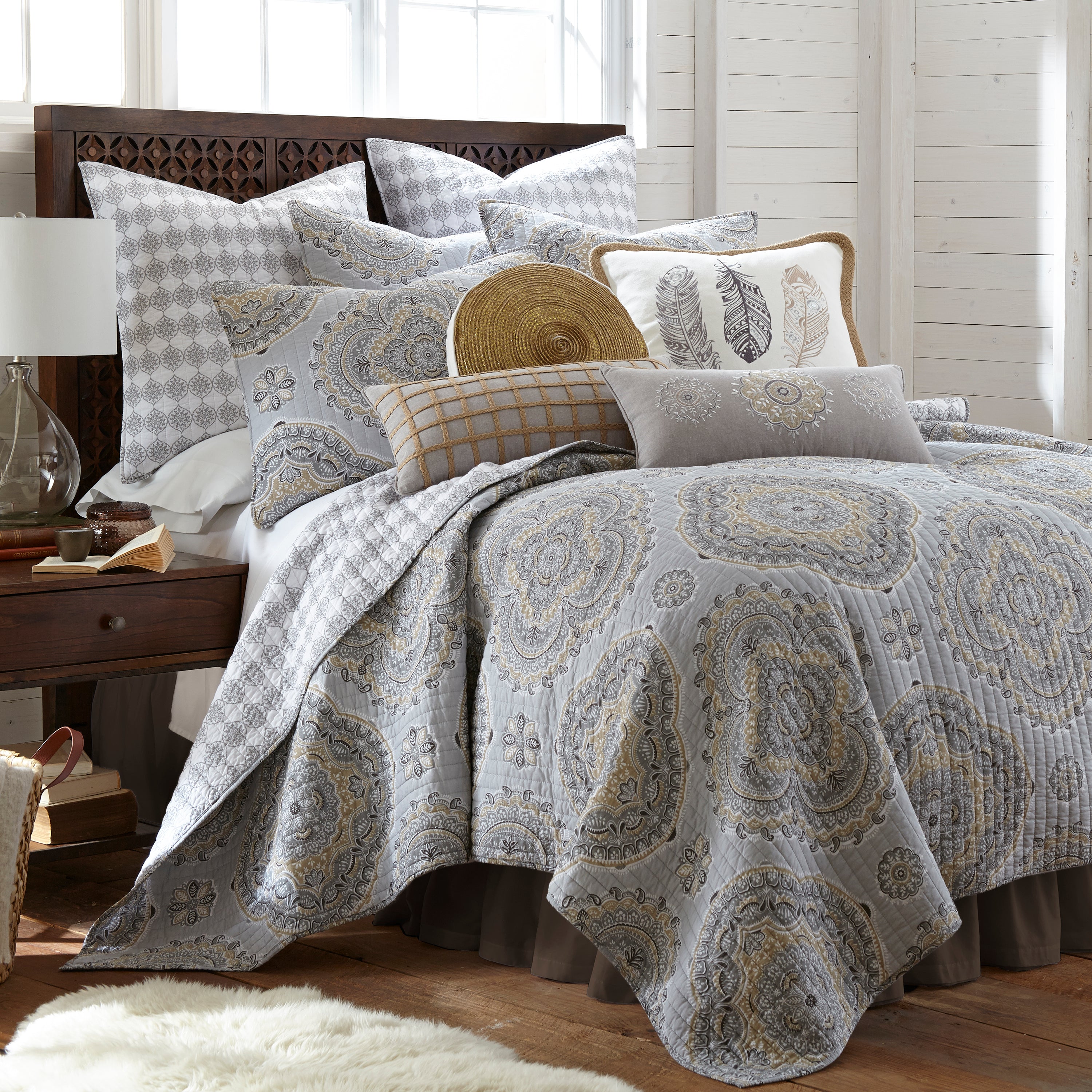 Solano Neutral Euro Shams Set of 2