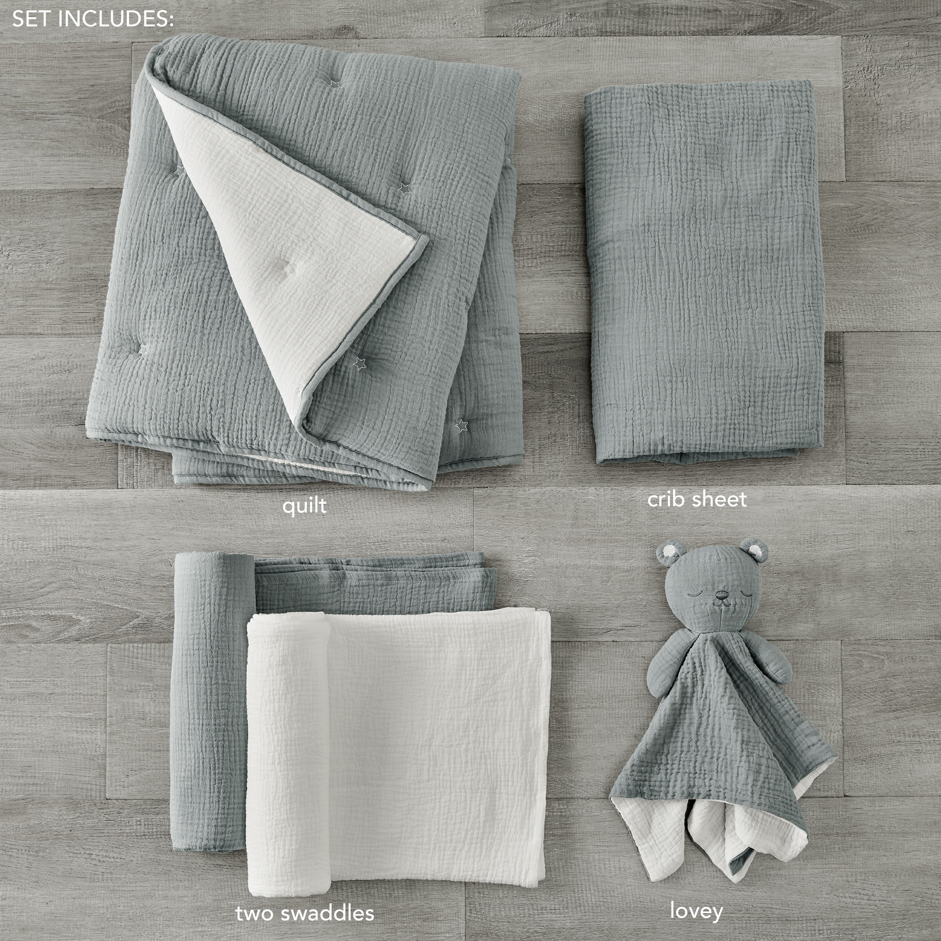 Levtex Home Cloud Muslin 5pc Bedding Set Crib Bedding Sets