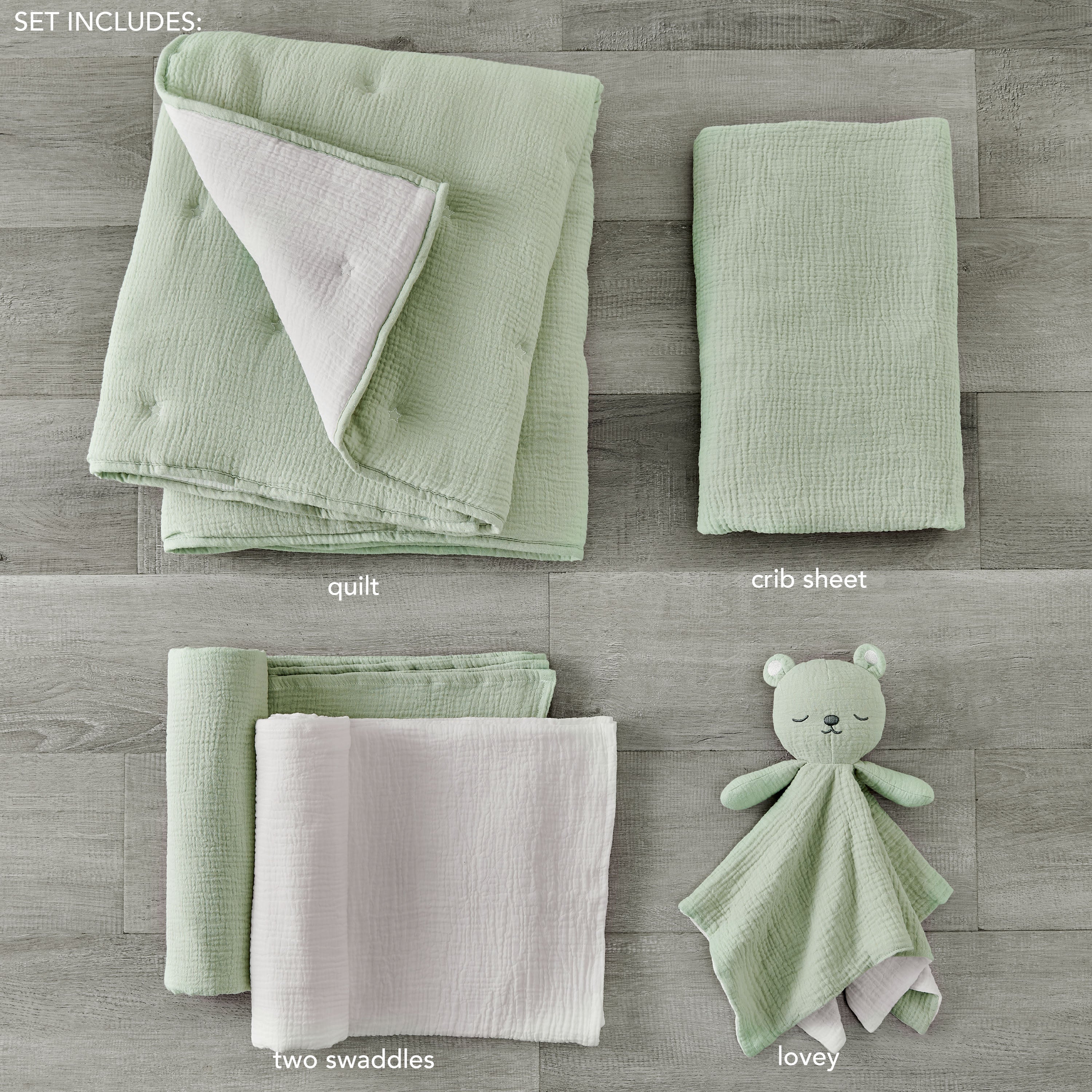 Levtex Home Cloud Muslin 5pc Bedding Set Crib Bedding Sets