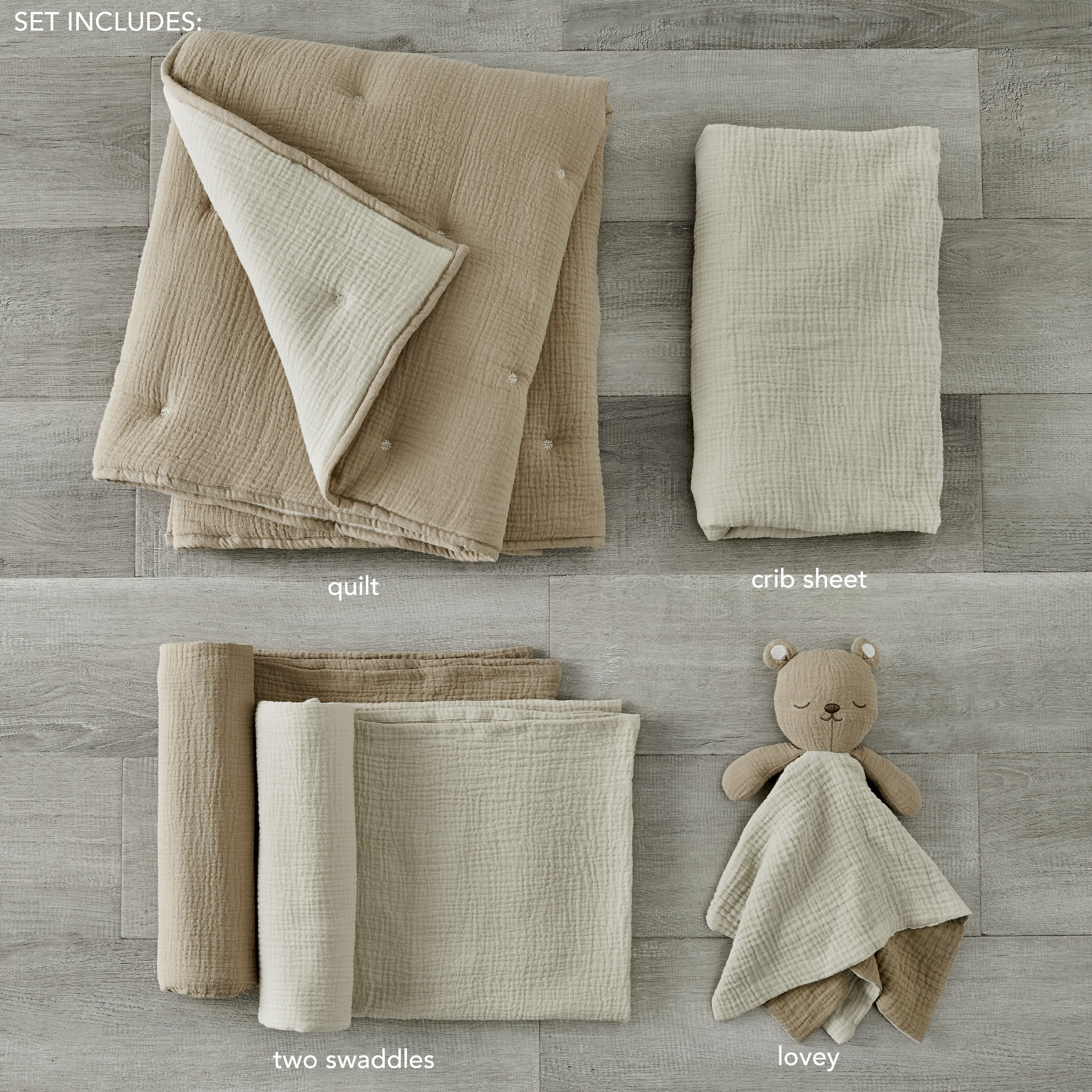 Levtex Home Cloud Muslin 5pc Bedding Set Crib Bedding Sets
