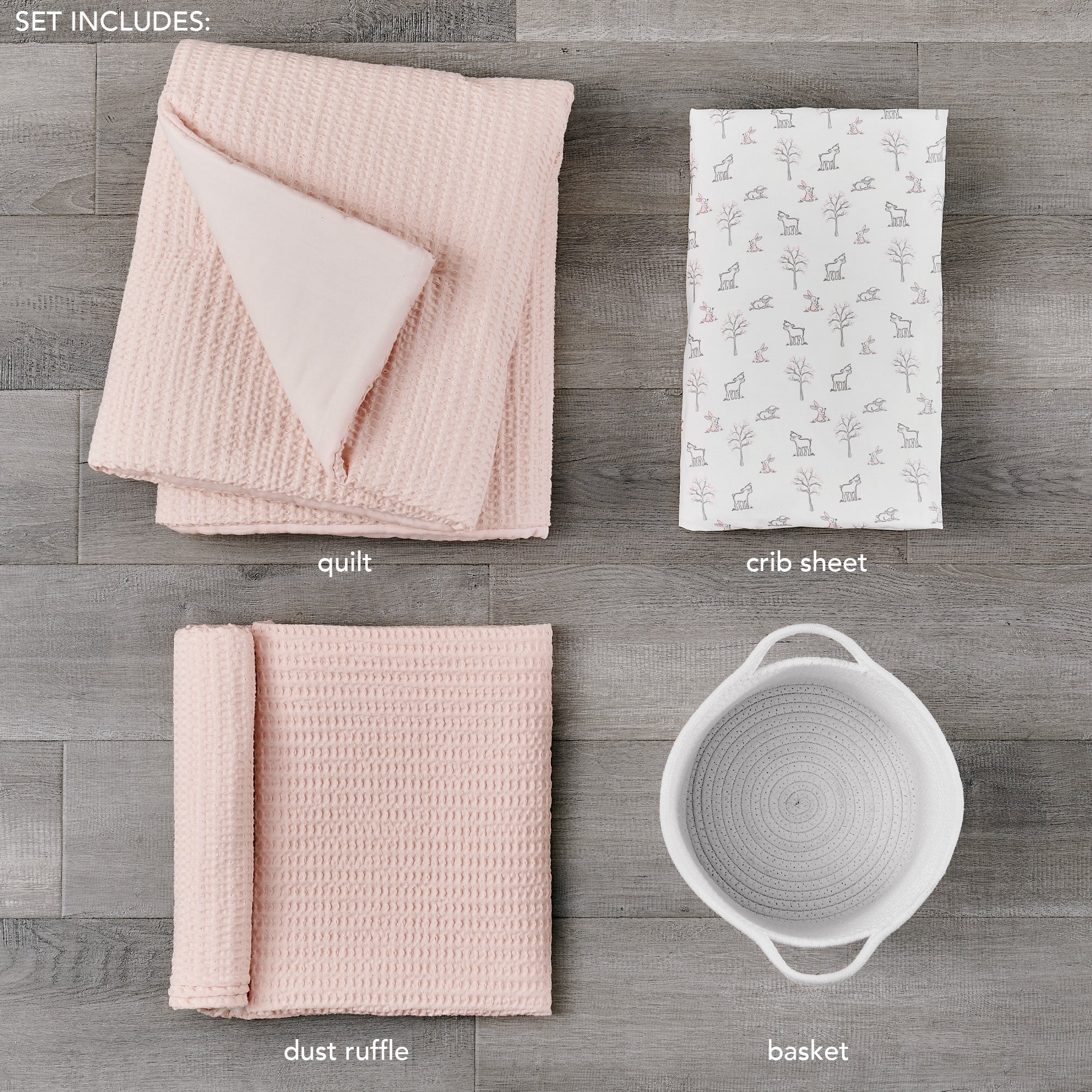 Levtex Home Mills Waffle 4pc Baby Crib Bedding Set Crib Bedding Sets