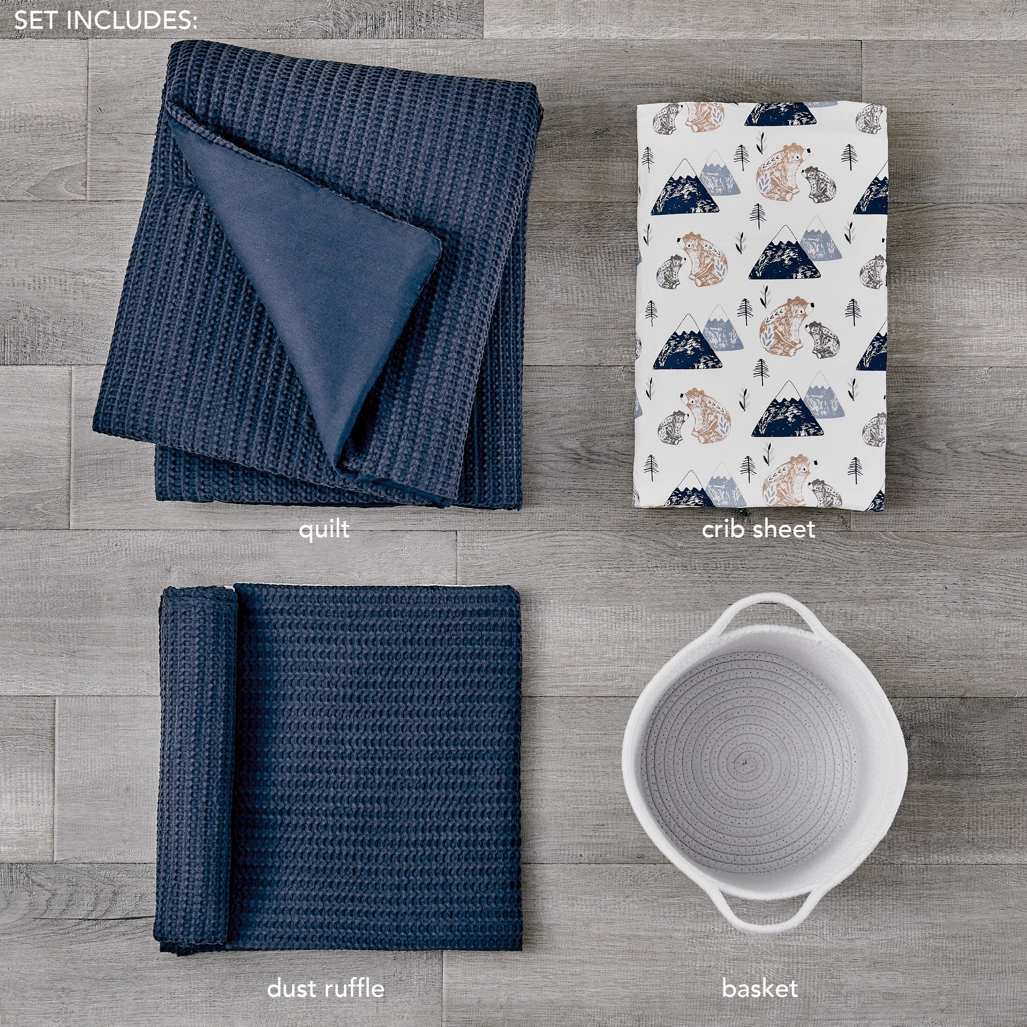 Levtex Home Mills Waffle 4pc Baby Crib Bedding Set Crib Bedding Sets