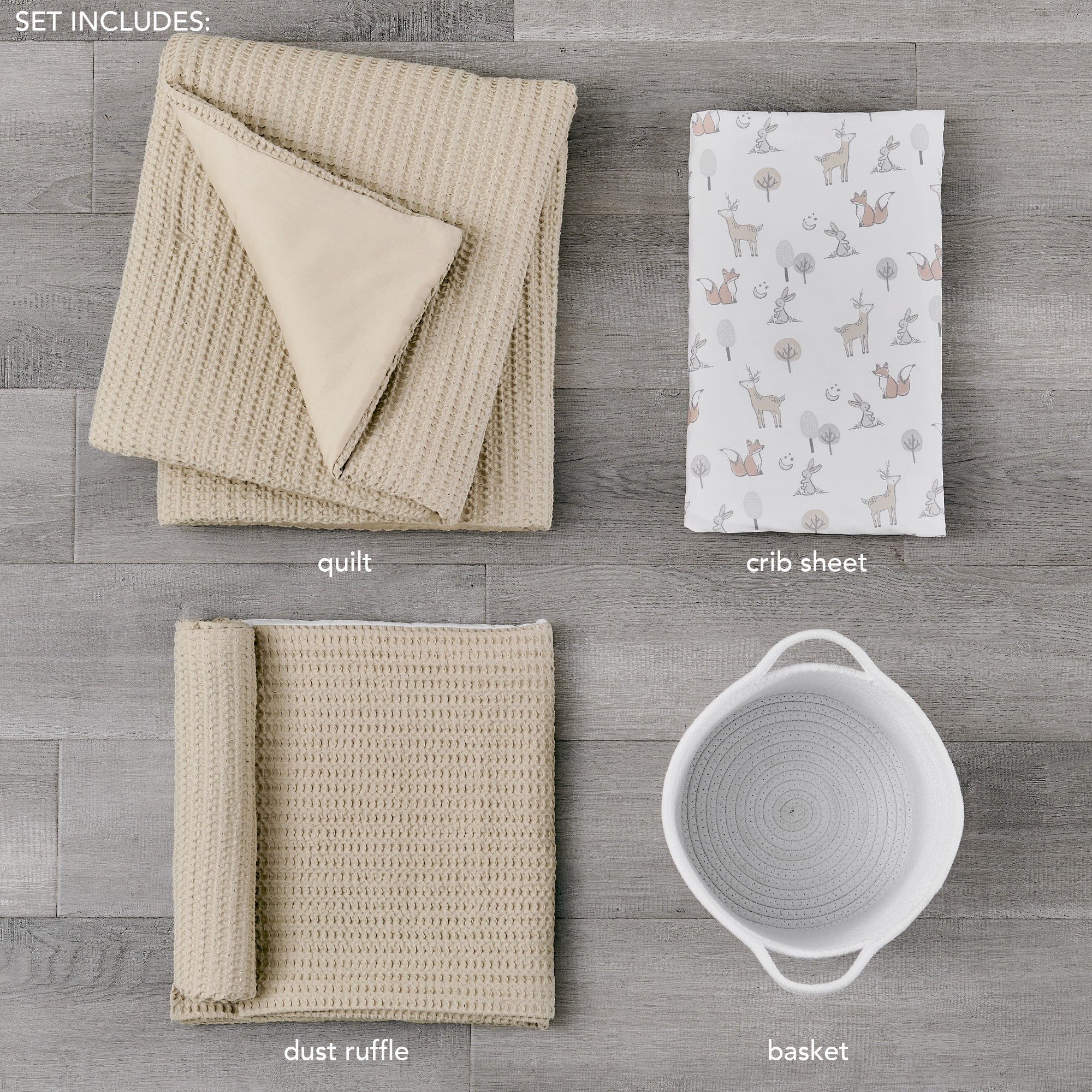 Levtex Home Mills Waffle 4pc Baby Crib Bedding Set Crib Bedding Sets