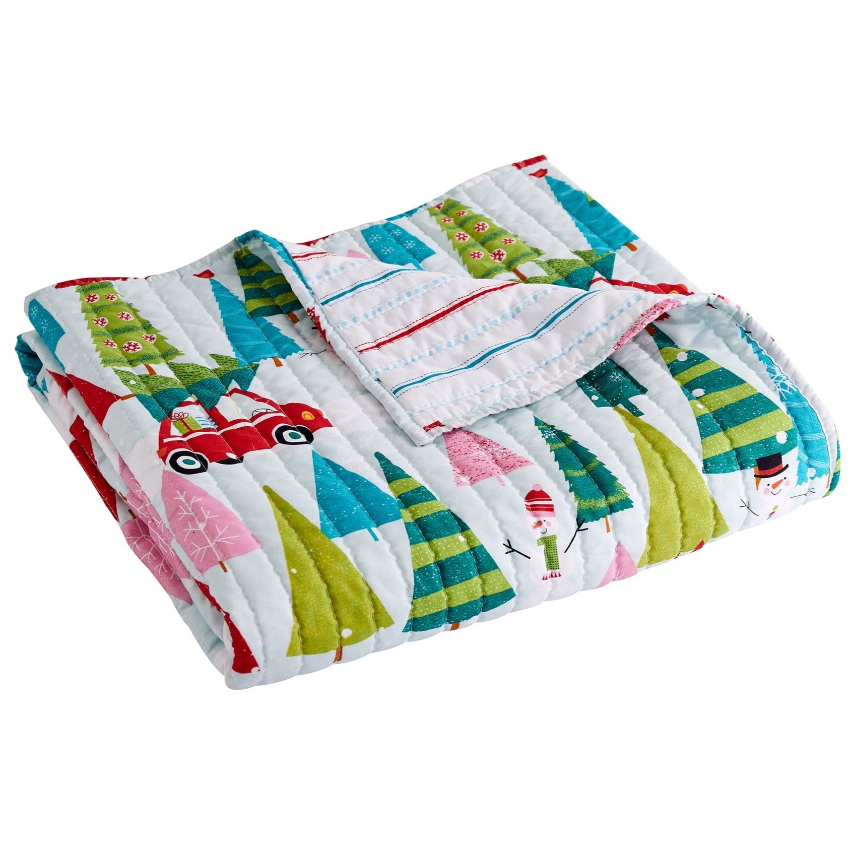 Levtex Home Merry & Bright Holly Jolly Quilted Throw Throws