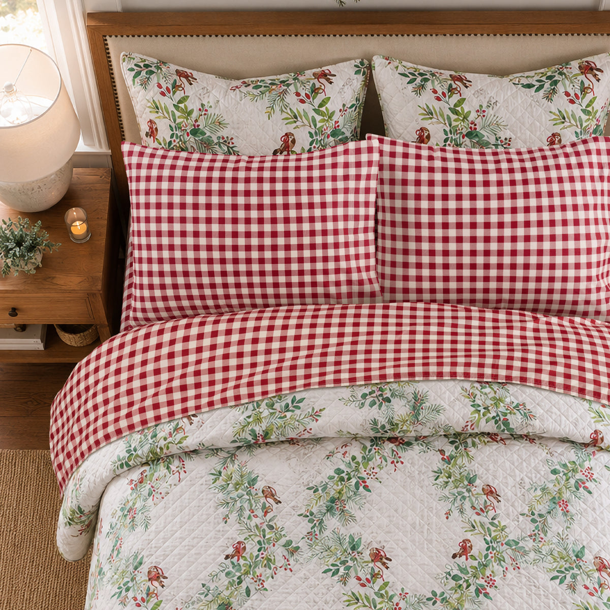 Home For Christmas Sheet Set - Red Gingham