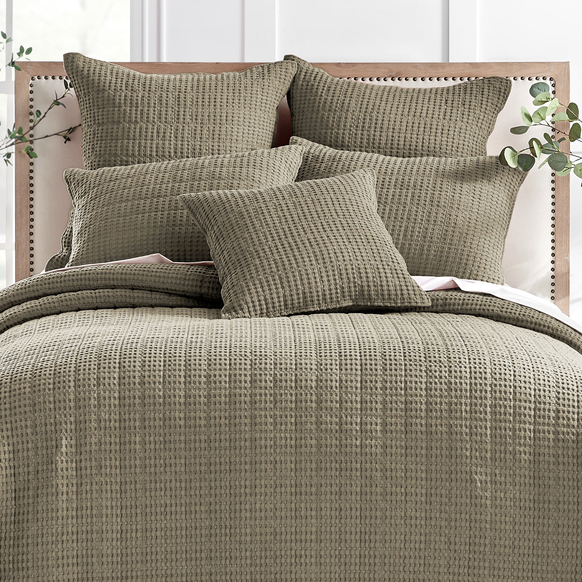 Levtex Home Mills Waffle Square Pillow Decorative Pillows