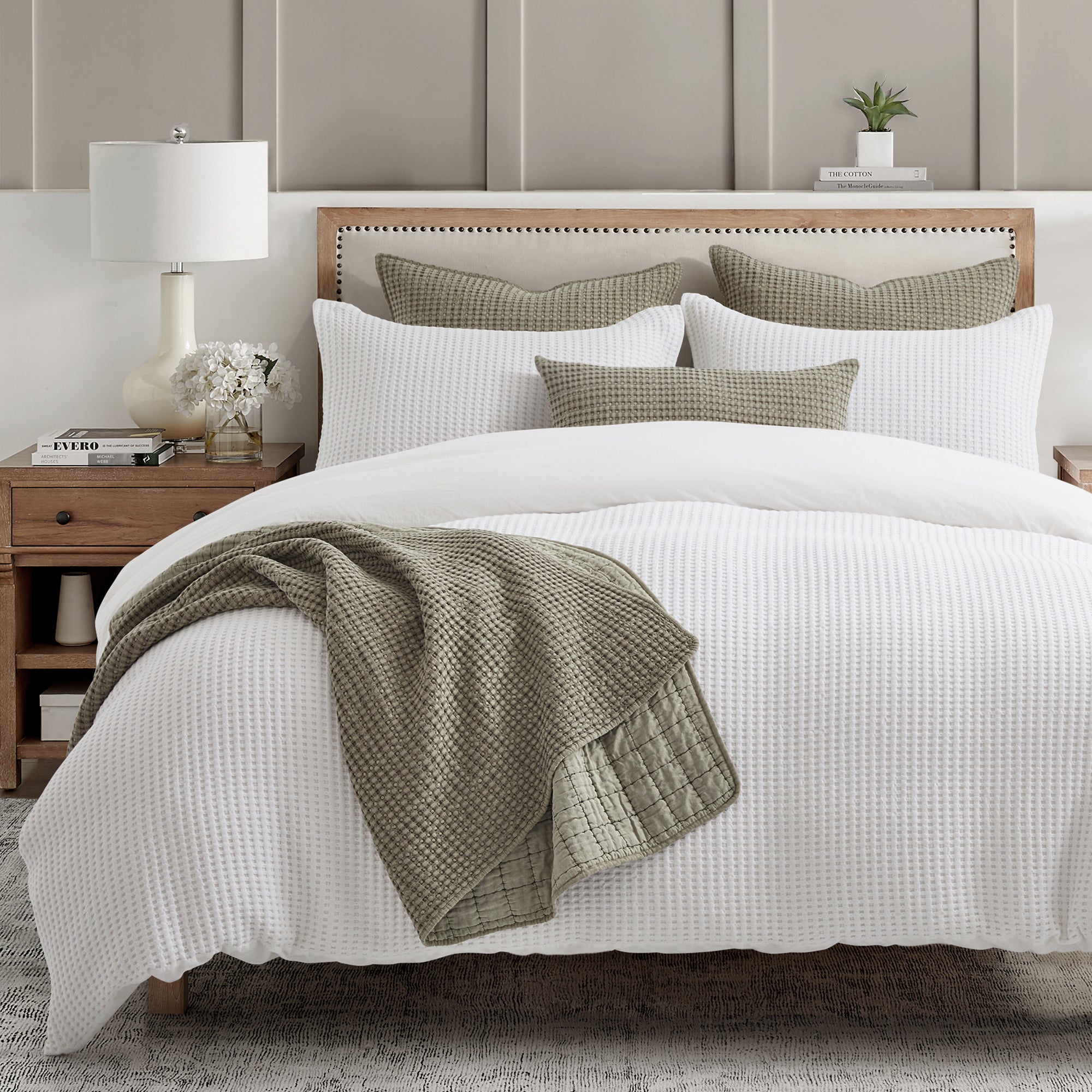 Mills Waffle Taupe Pillow 12x24