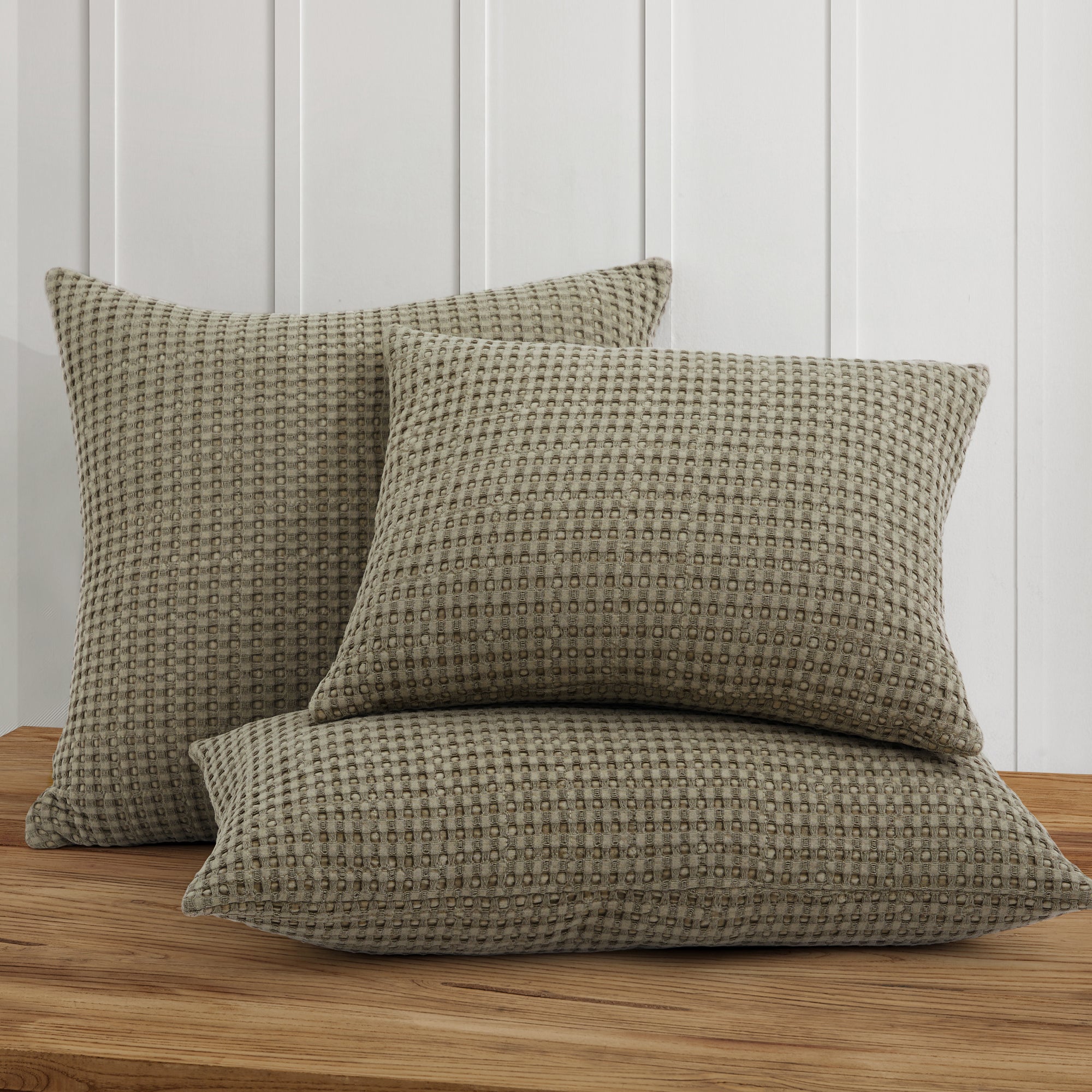 Mills Waffle Taupe Pillow 12x24