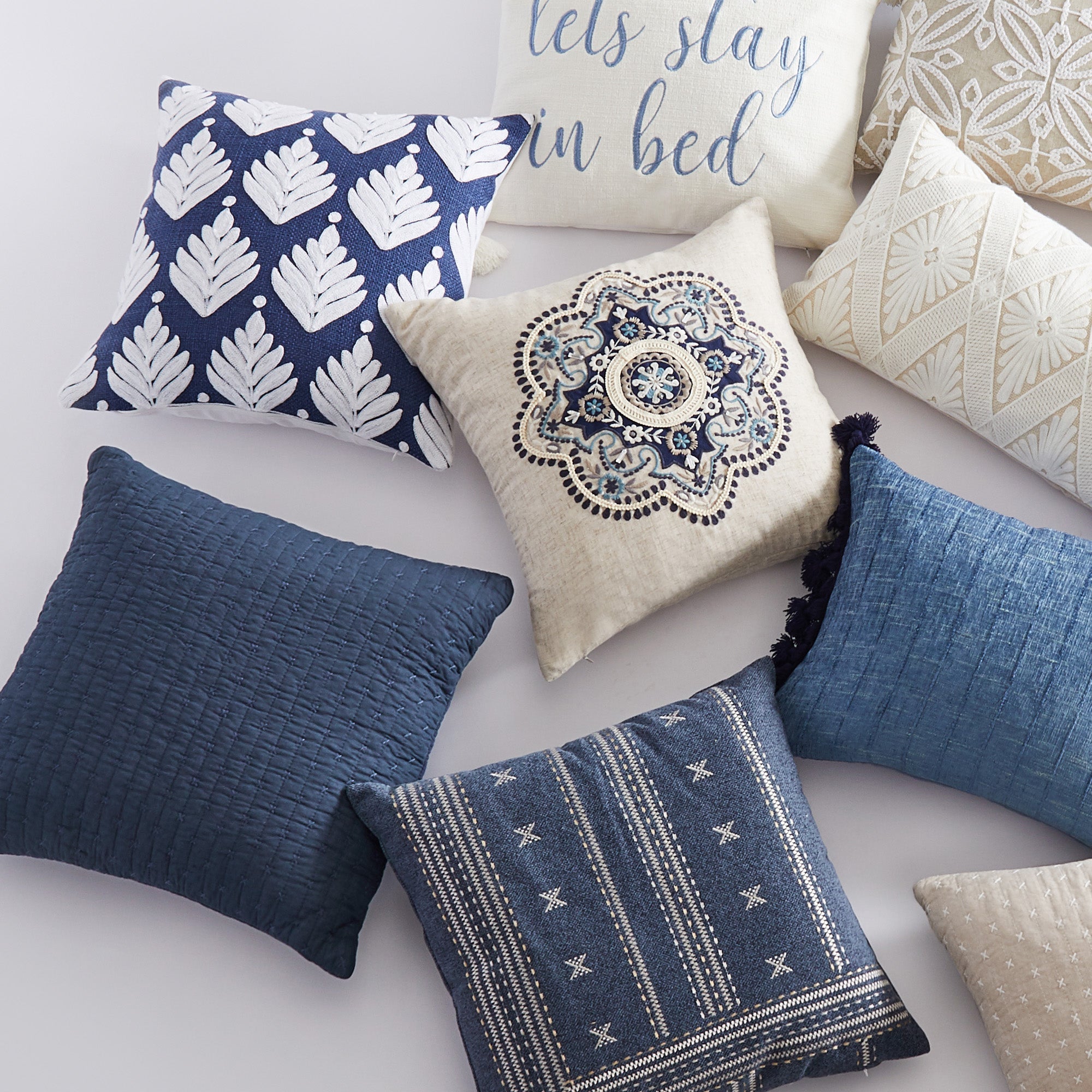 Levtex Home Cross Stitch Square Pillow Decorative Pillows