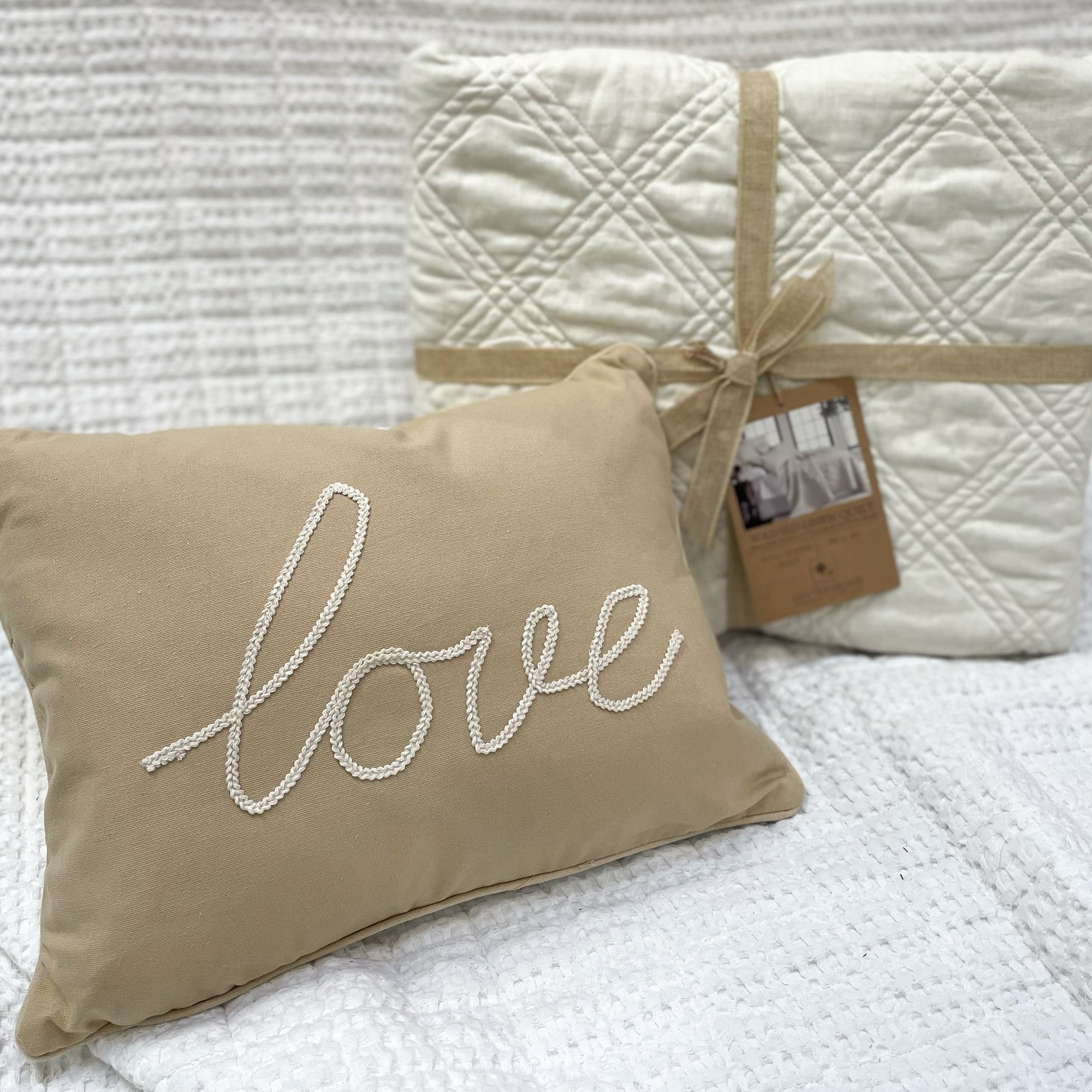 Levtex Home Love Pillow Natural Decorative Pillows