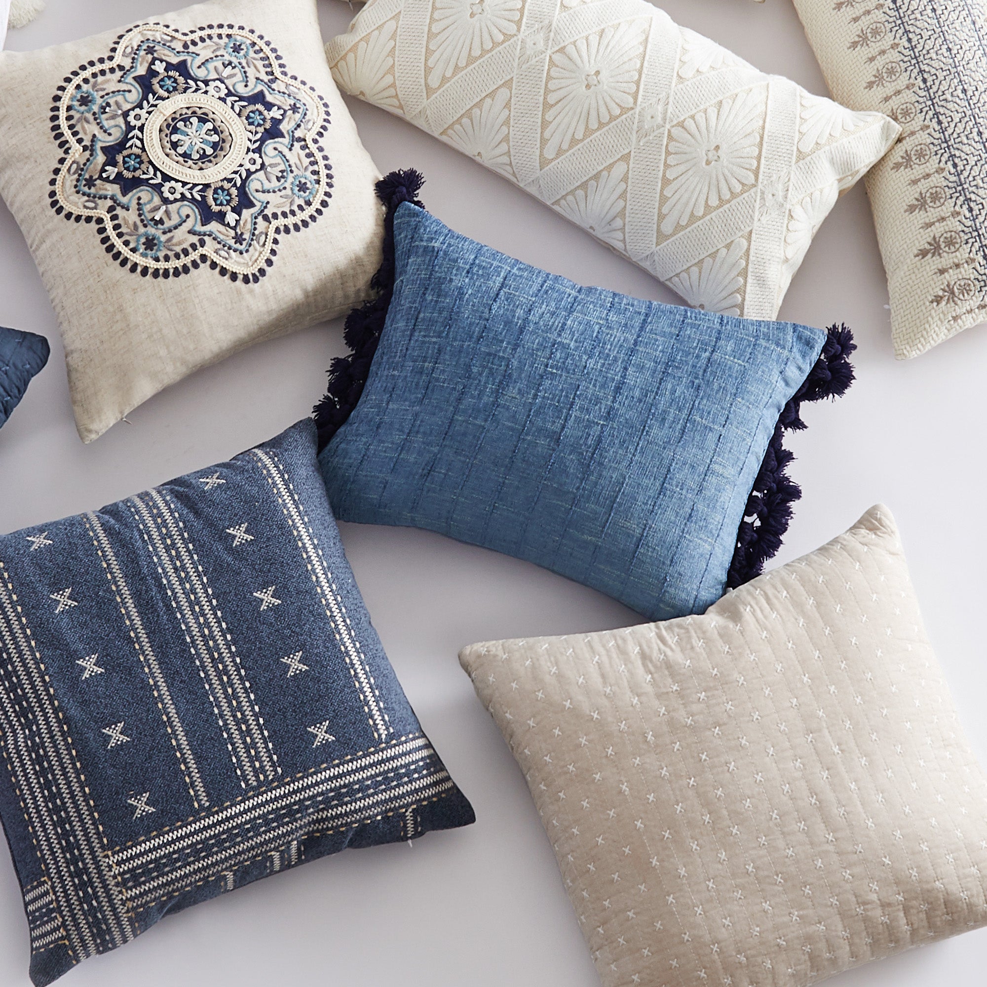 Levtex Home Cross Stitch Square Pillow Decorative Pillows