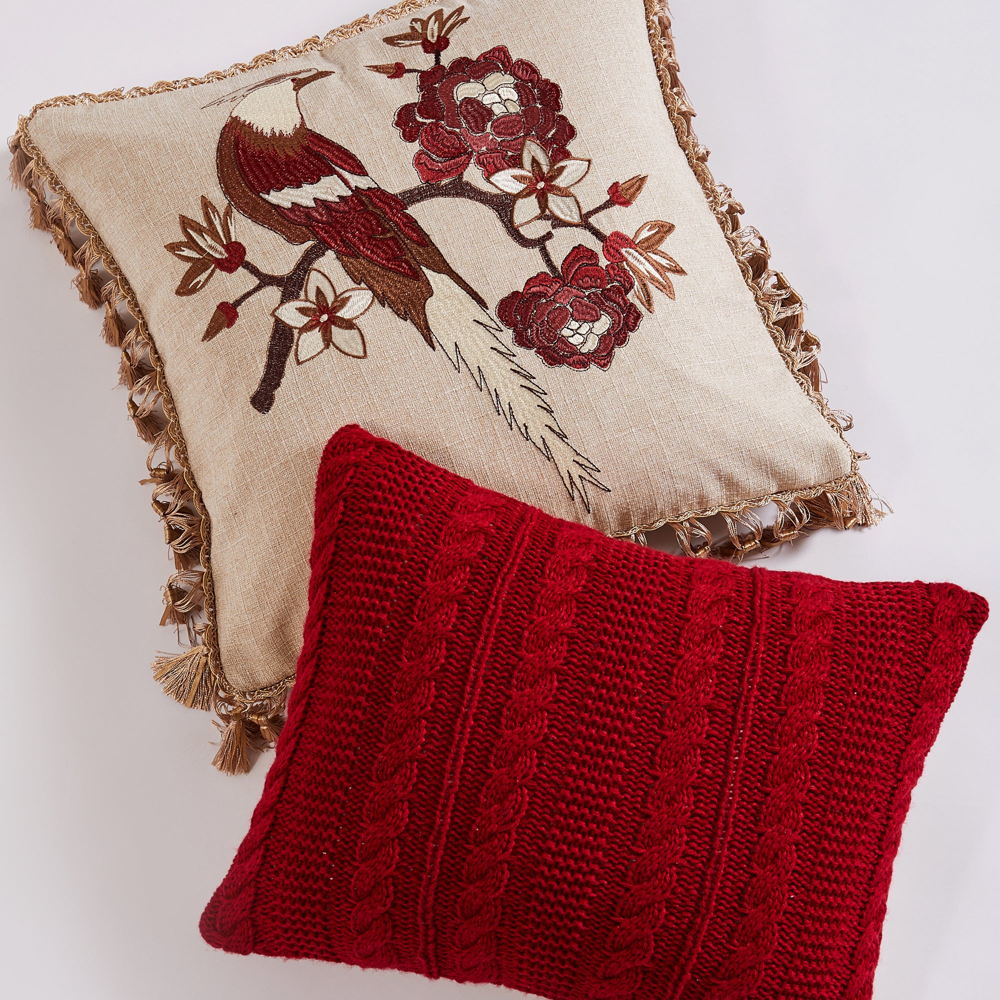 Levtex Home VL Astrid Bird Tassel Pillow 18x18 Decorative Pillows