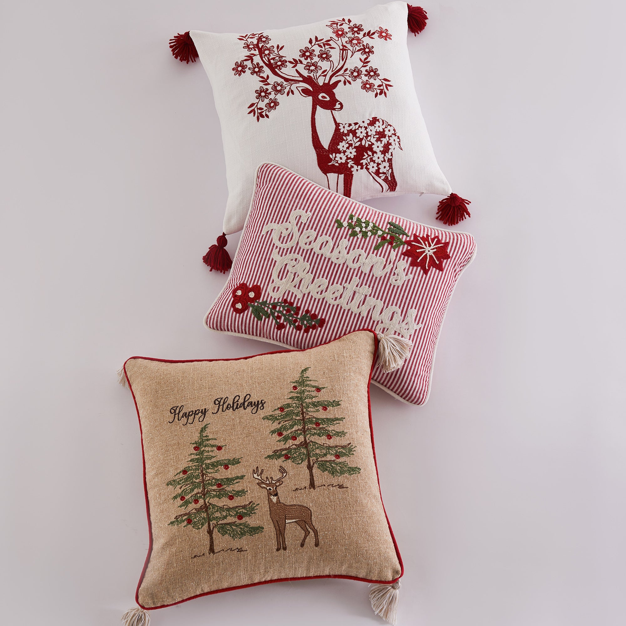 Levtex Home Sleigh Bells Seasons Greetings Pillow 14X18" Decorative Pillows