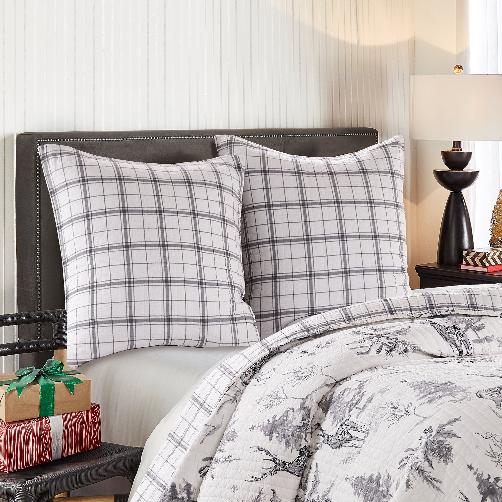 Levtex Home Sleigh Bells Grey Euro Sham Euro Shams
